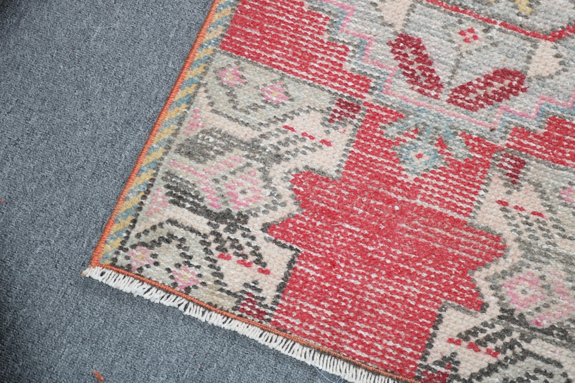 Turkish Rugs, Antique Rugs, Red Kitchen Rugs, Vintage Rug, Handwoven Rug, Ethnic Rugs, Bedroom Rug, Wall Hanging Rugs, 1.5x3 ft Small Rug