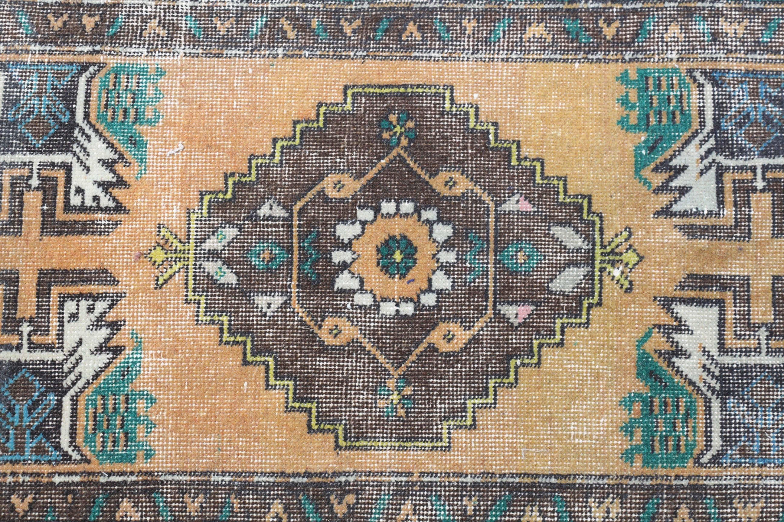 Türk Halısı, Yer Halısı, 1.6x3.3 ft Küçük Halı, Fas Halısı, Vintage Halı, Yatak Odası Halıları, Sarı Yün Halı, Mutfak Halısı, Kapı Paspası Halısı