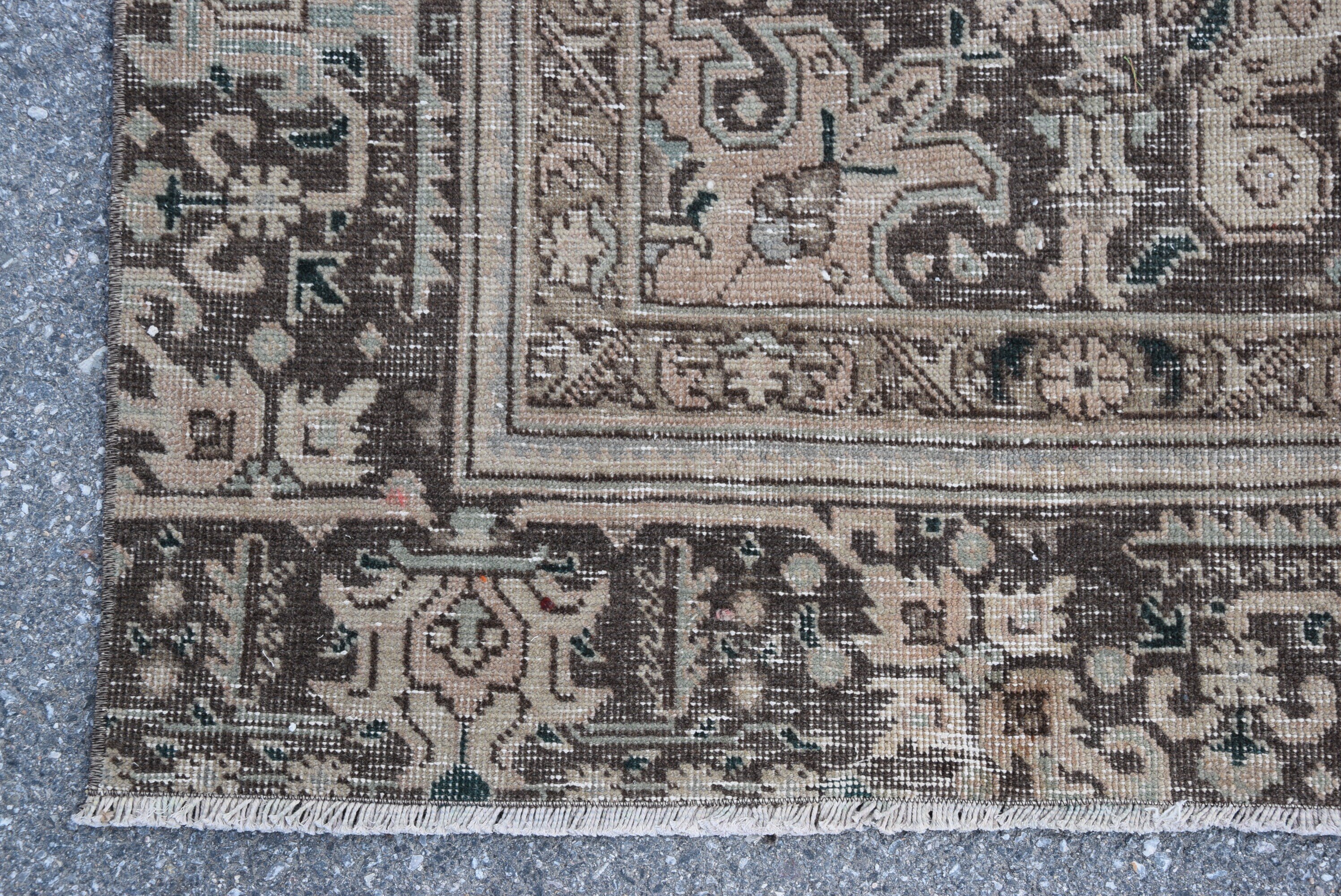 Vintage Rug, Custom Rug, Brown Bedroom Rugs, Corridor Rugs, Turkish Rug, Stair Rug, Bedroom Rug, 3.1x11.5 ft Runner Rugs, Antique Rugs