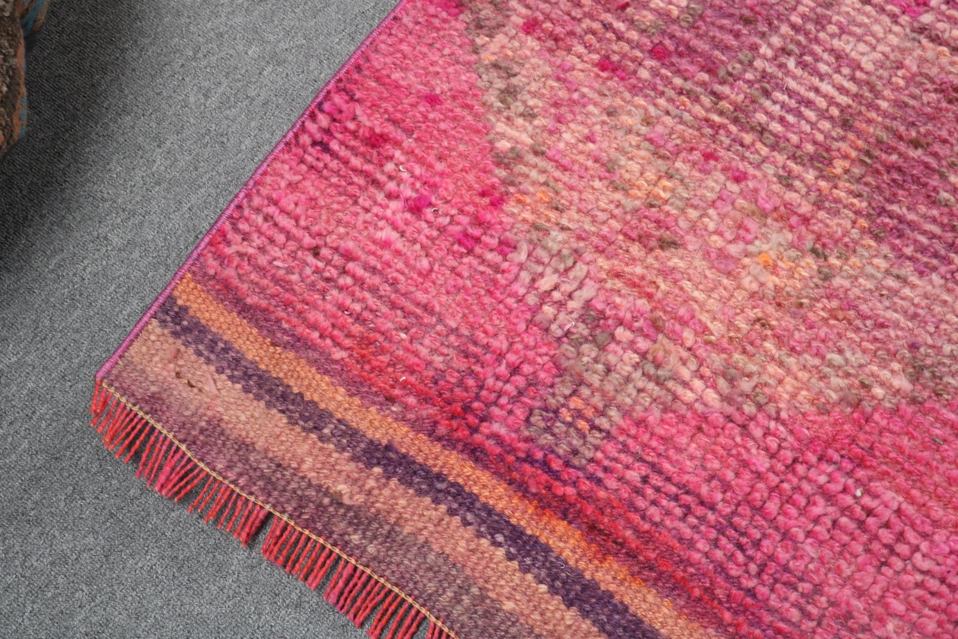 Stair Rugs, Turkish Rug, Floor Rug, Pink Kitchen Rug, Cool Rugs, Oushak Rugs, 2.1x10.5 ft Runner Rug, Vintage Rugs, Long Runner Rugs