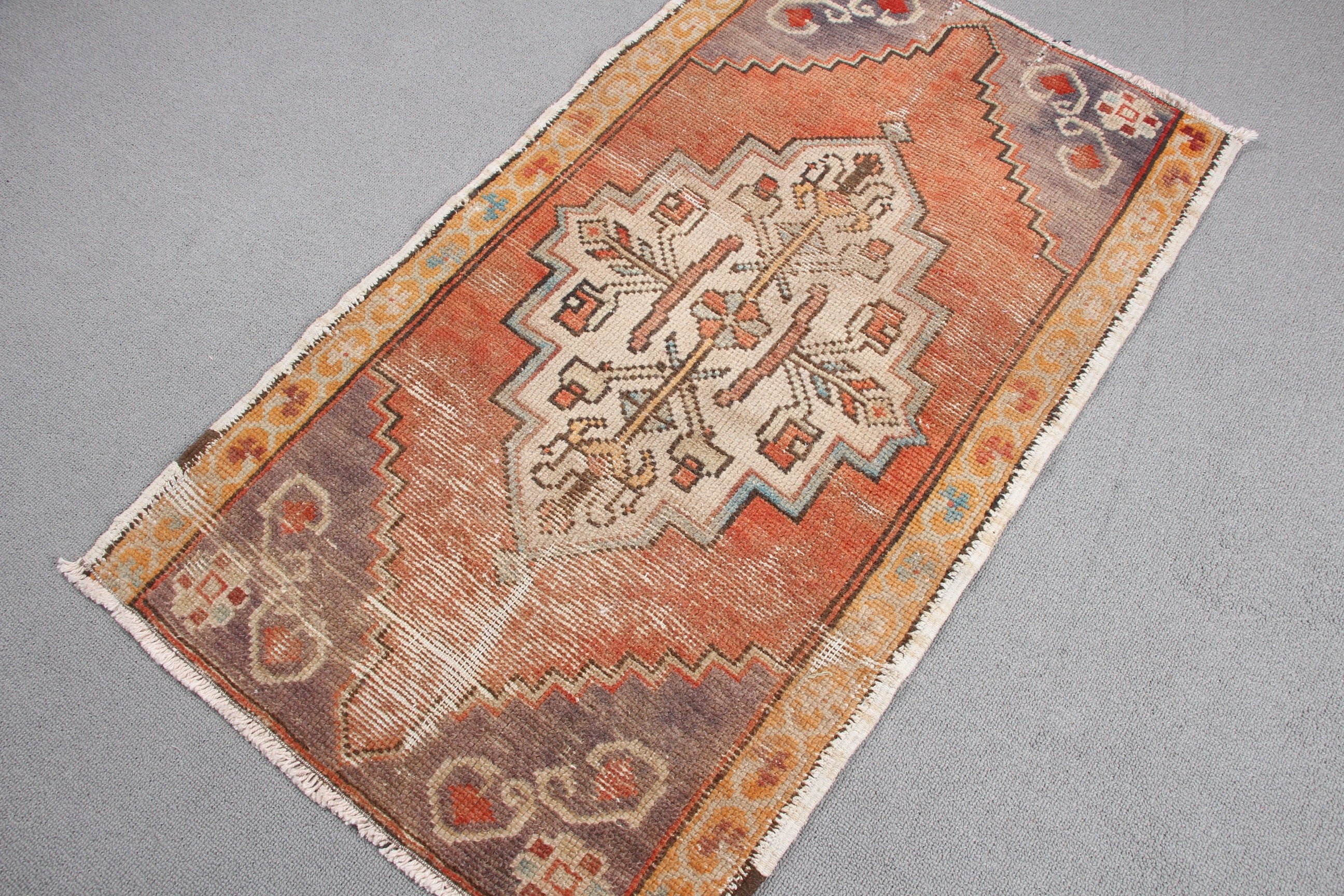 Wool Rug, Moroccan Rug, Wall Hanging Rug, Rugs for Bathroom, Kitchen Rug, 1.8x3.1 ft Small Rugs, Brown Wool Rugs, Vintage Rug, Turkish Rug