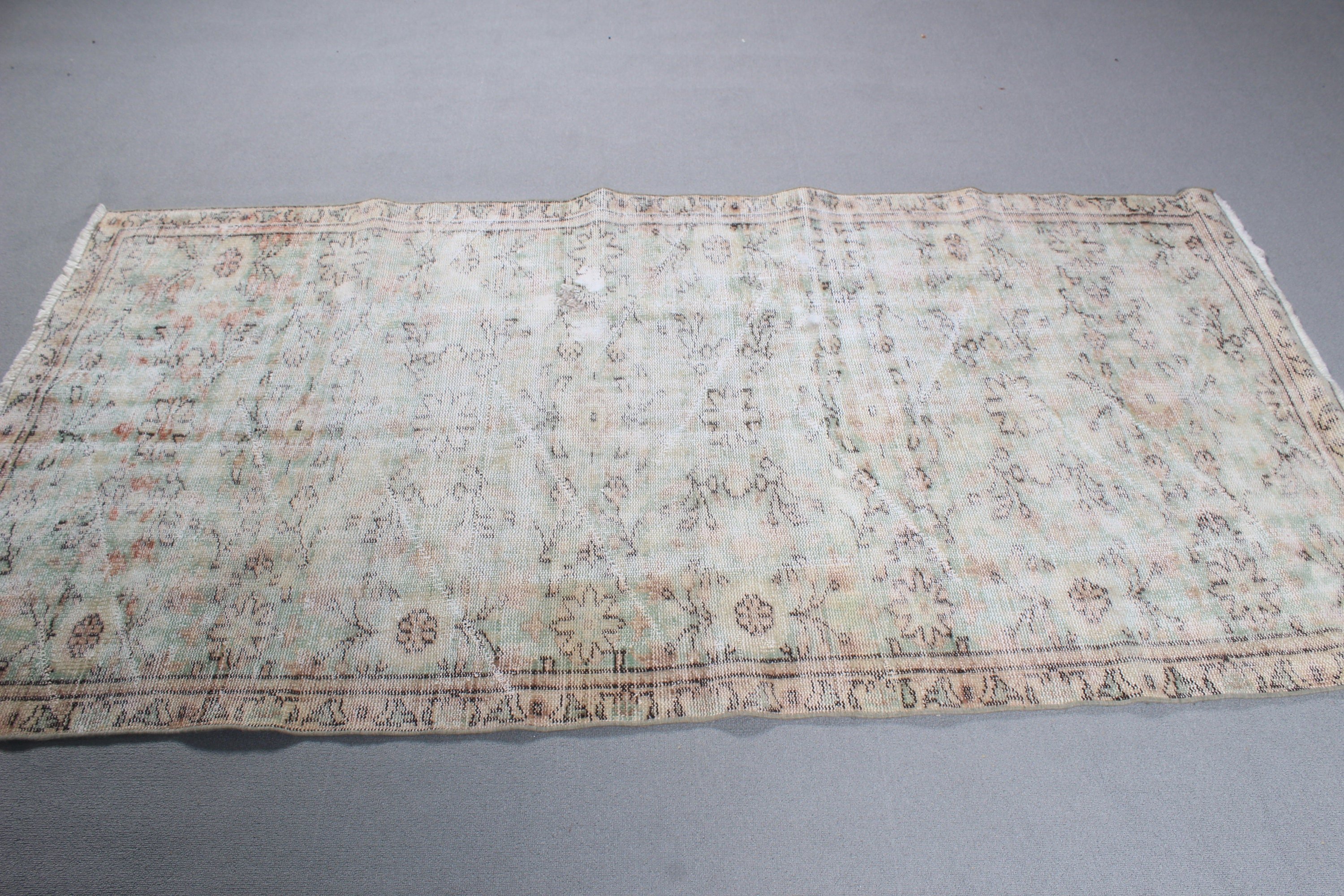 Oushak Rugs, Bedroom Rug, Rugs for Kitchen, Vintage Rug, Turkish Rugs, Beige Antique Rugs, Flatweave Rug, Indoor Rug, 3.8x7.4 ft Area Rugs