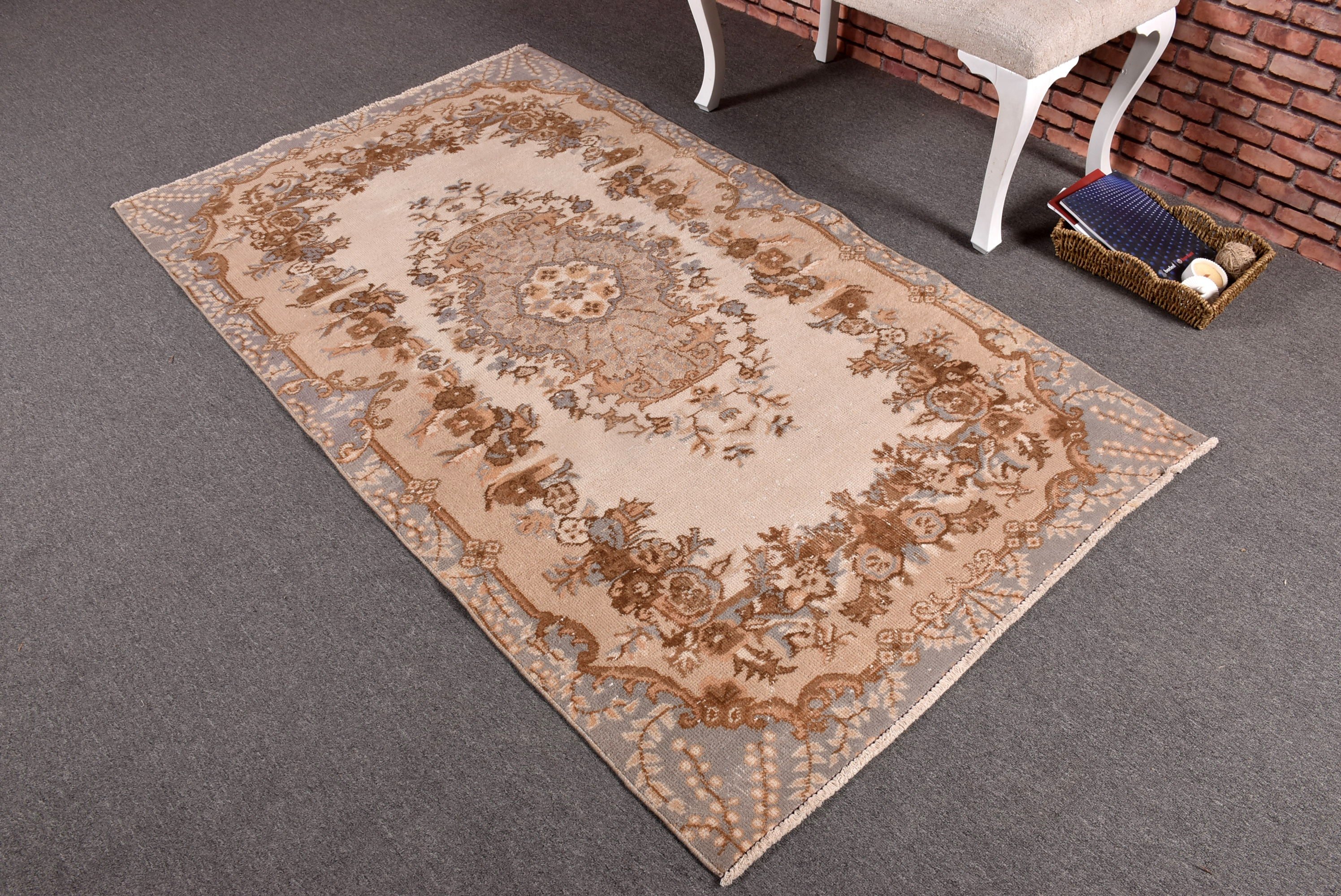 Rugs for Living Room, Oushak Area Rugs, Neutral Rugs, Vintage Rugs, 3.7x6.5 ft Area Rug, Turkish Rug, Beige Boho Rugs