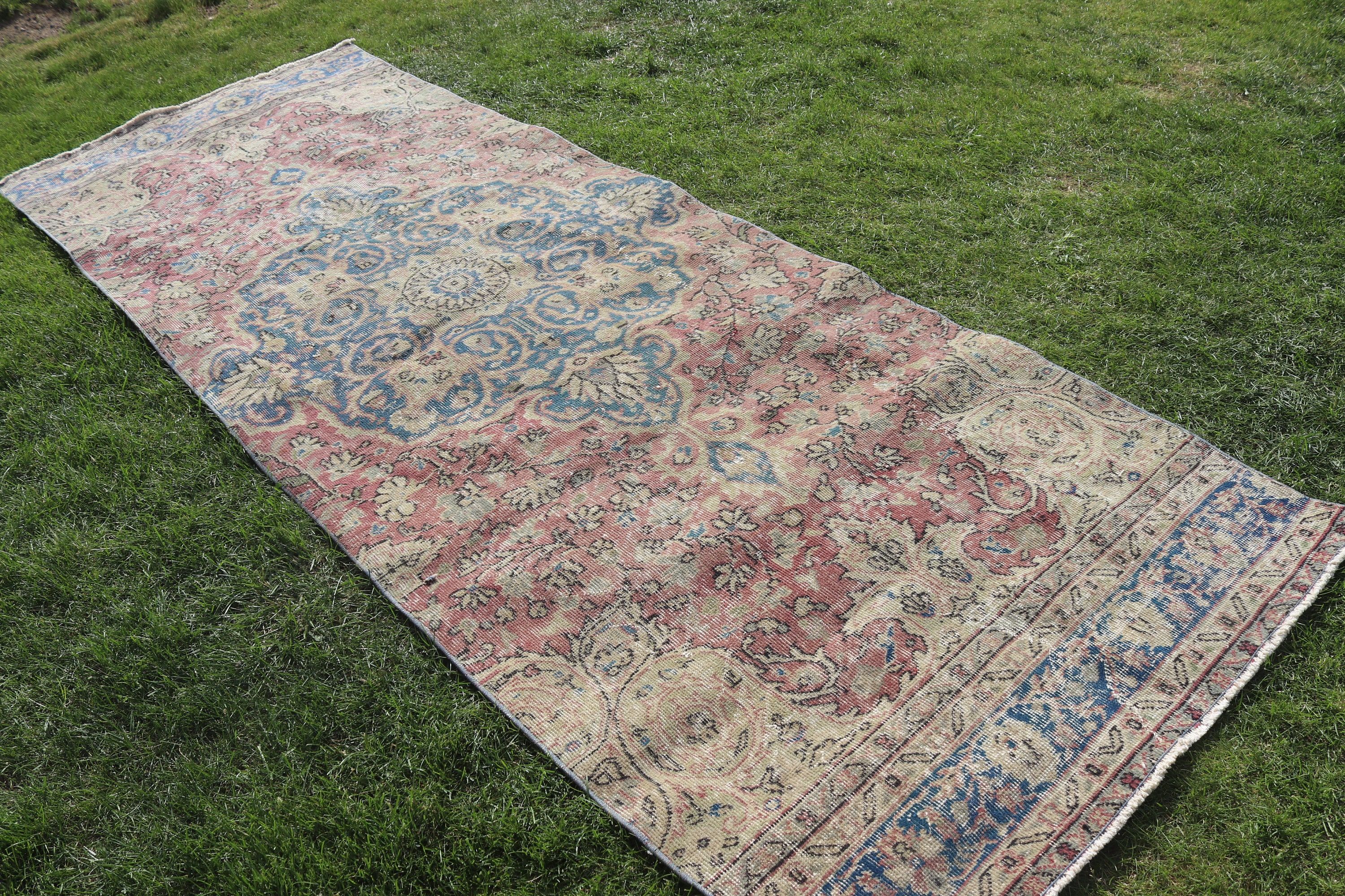 Koridor Halıları, Lüks Halı, Oushak Halı, Koşucu Halıları, Sanatsal Halılar, Türk Halısı, Bej Oushak Halısı, Vintage Halı, 3,9x10,5 ft Koşucu Halısı