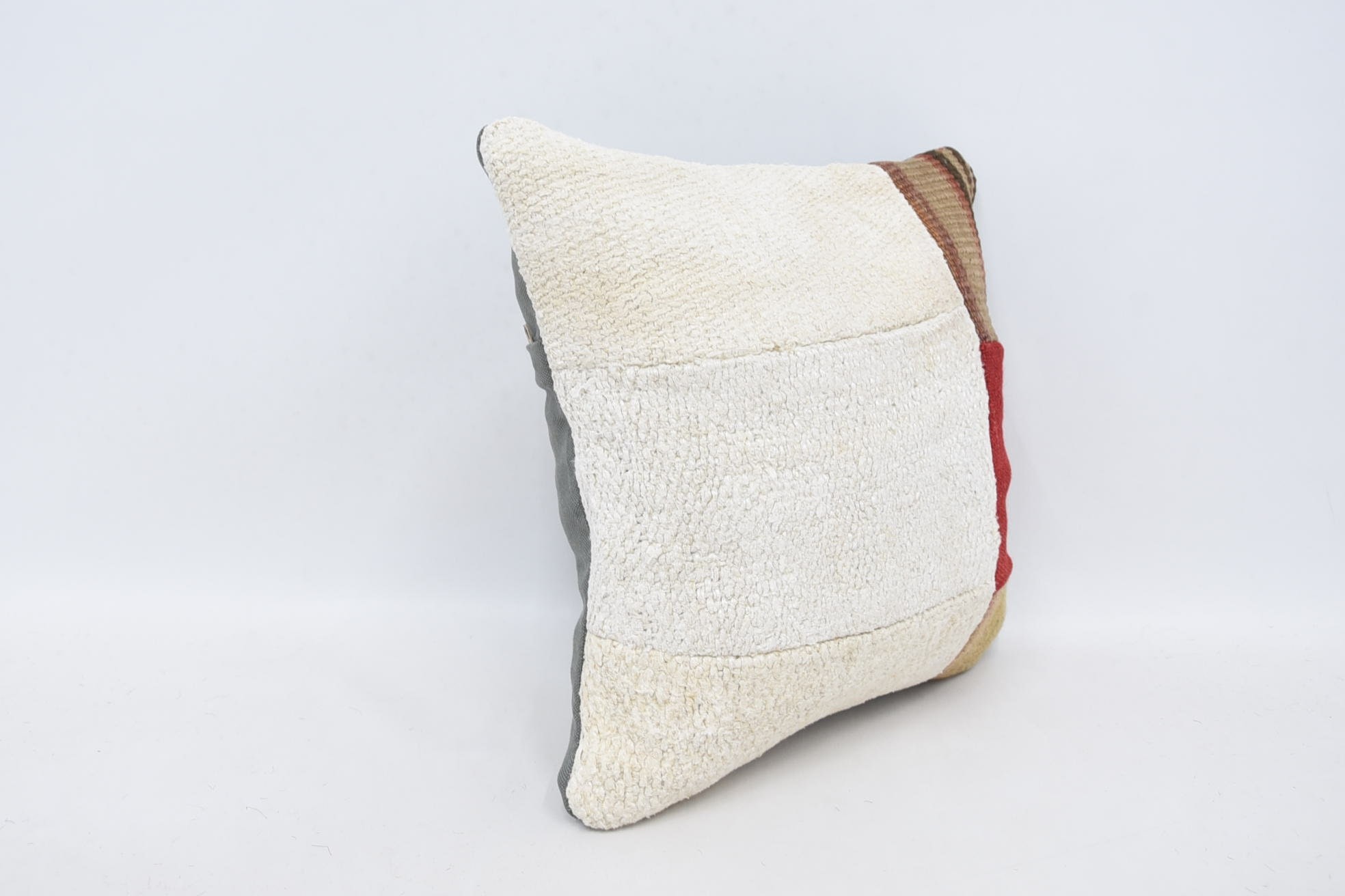 Interior Designer Pillow, Antique Pillows, 14"x14" White Pillow, Ethnical Kilim Rug Pillow, Tribal Pillow Case, Designer Throw Pillow Case