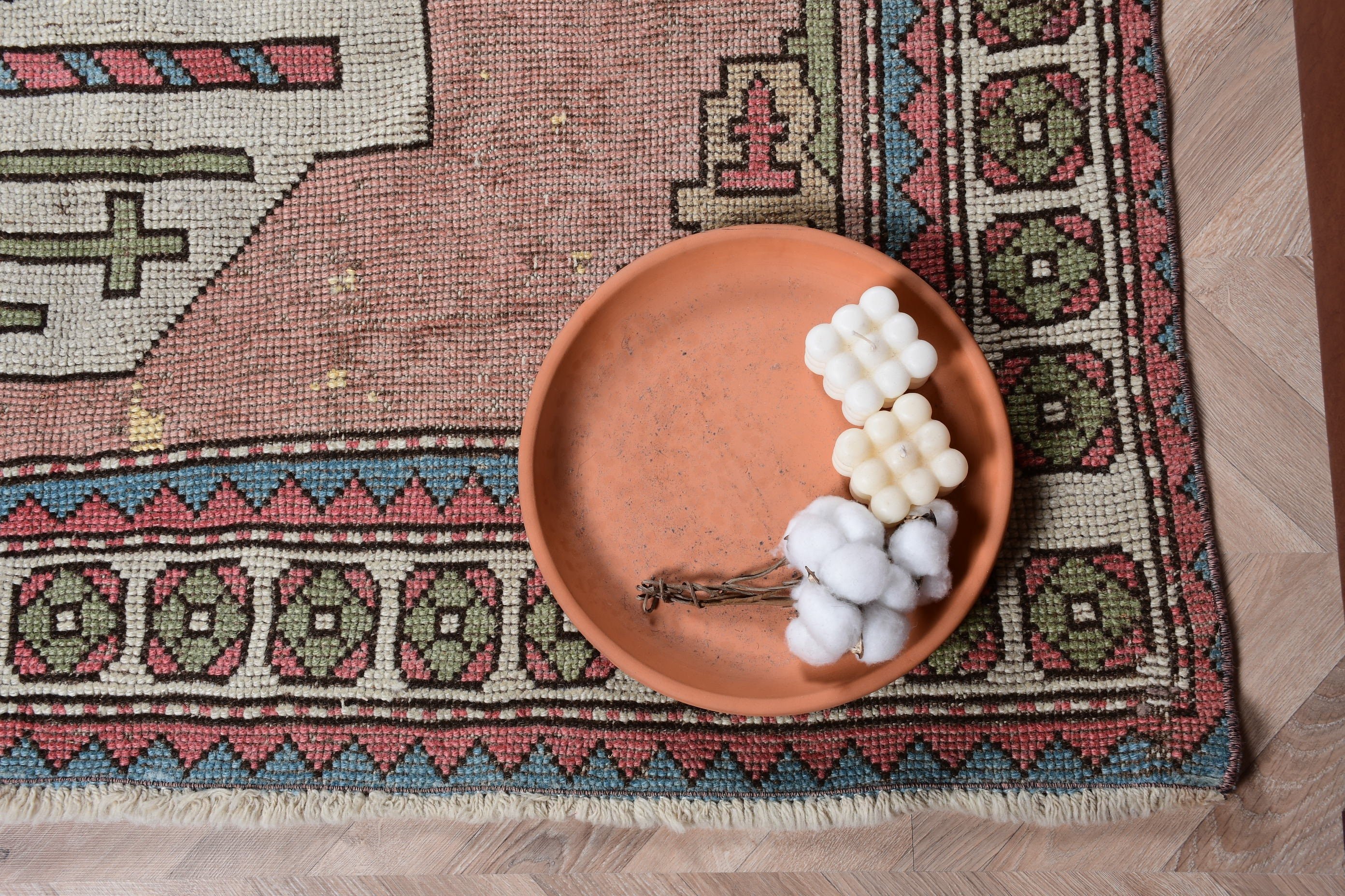 Vintage Rug, Floor Rug, Pink Wool Rug, Nursery Rugs, Turkish Rug, 5.4x5.1 ft Area Rug, Rugs for Indoor, Anatolian Rugs, Oriental Rug