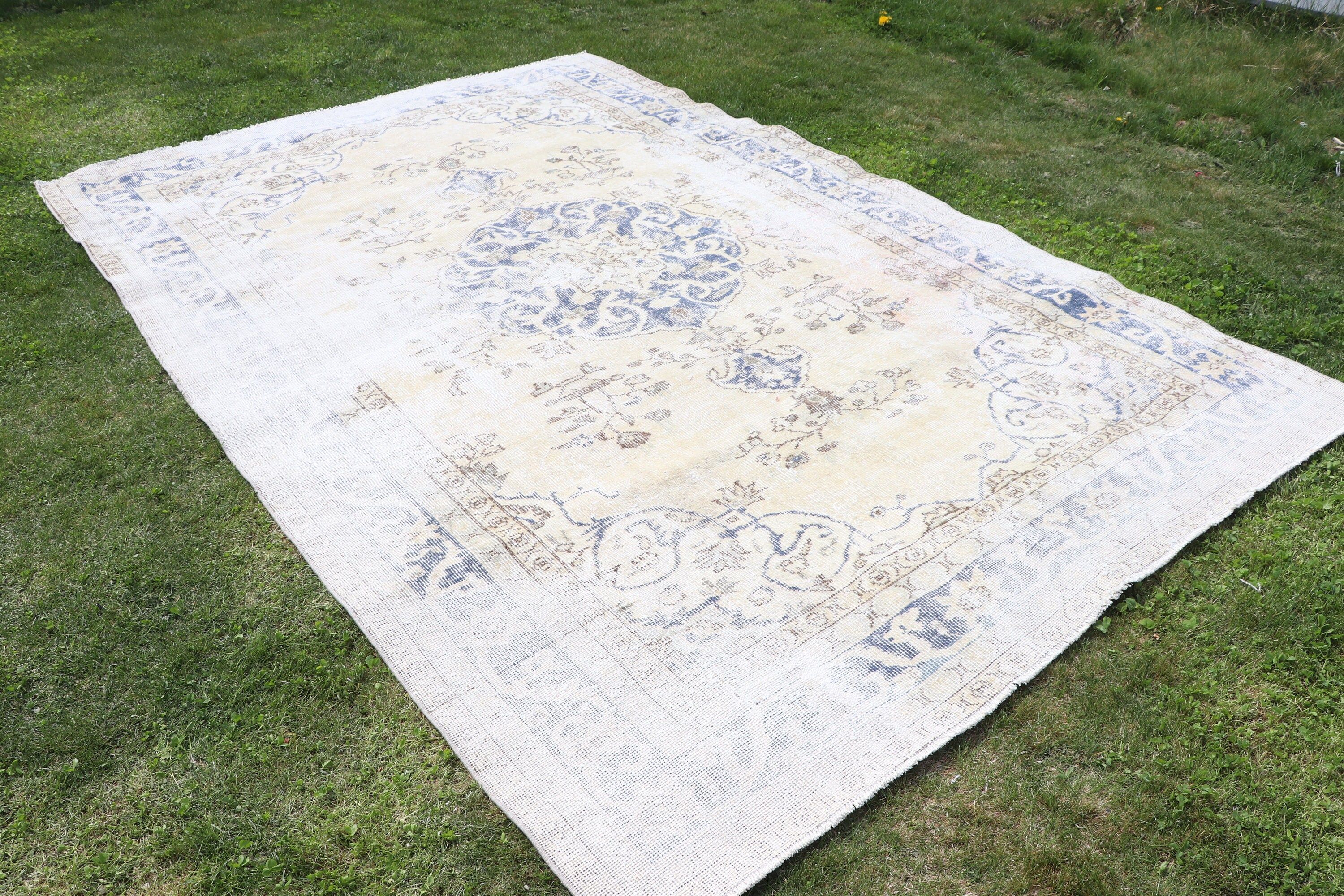 6.5x10 ft Large Rug, Vintage Rugs, Oriental Rug, Turkish Rug, Beige Moroccan Rug, Flatweave Rug, Dining Room Rugs, Living Room Rugs