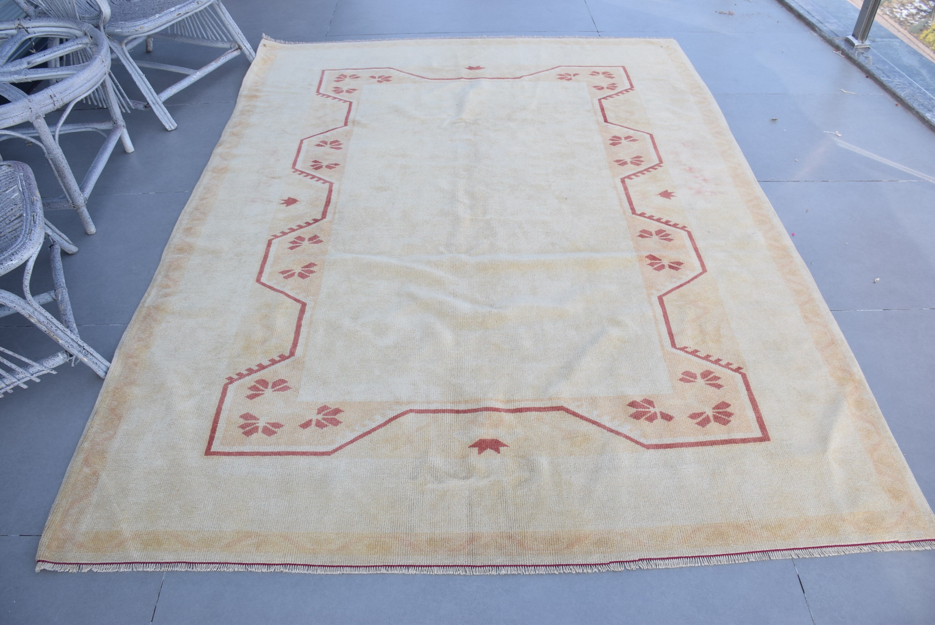 Living Room Rug, Vintage Rugs, Pale Rug, Turkish Rug, 5.9x7.9 ft Large Rug, Yellow Cool Rug, Antique Rug, Old Rug, Salon Rug, Oriental Rugs