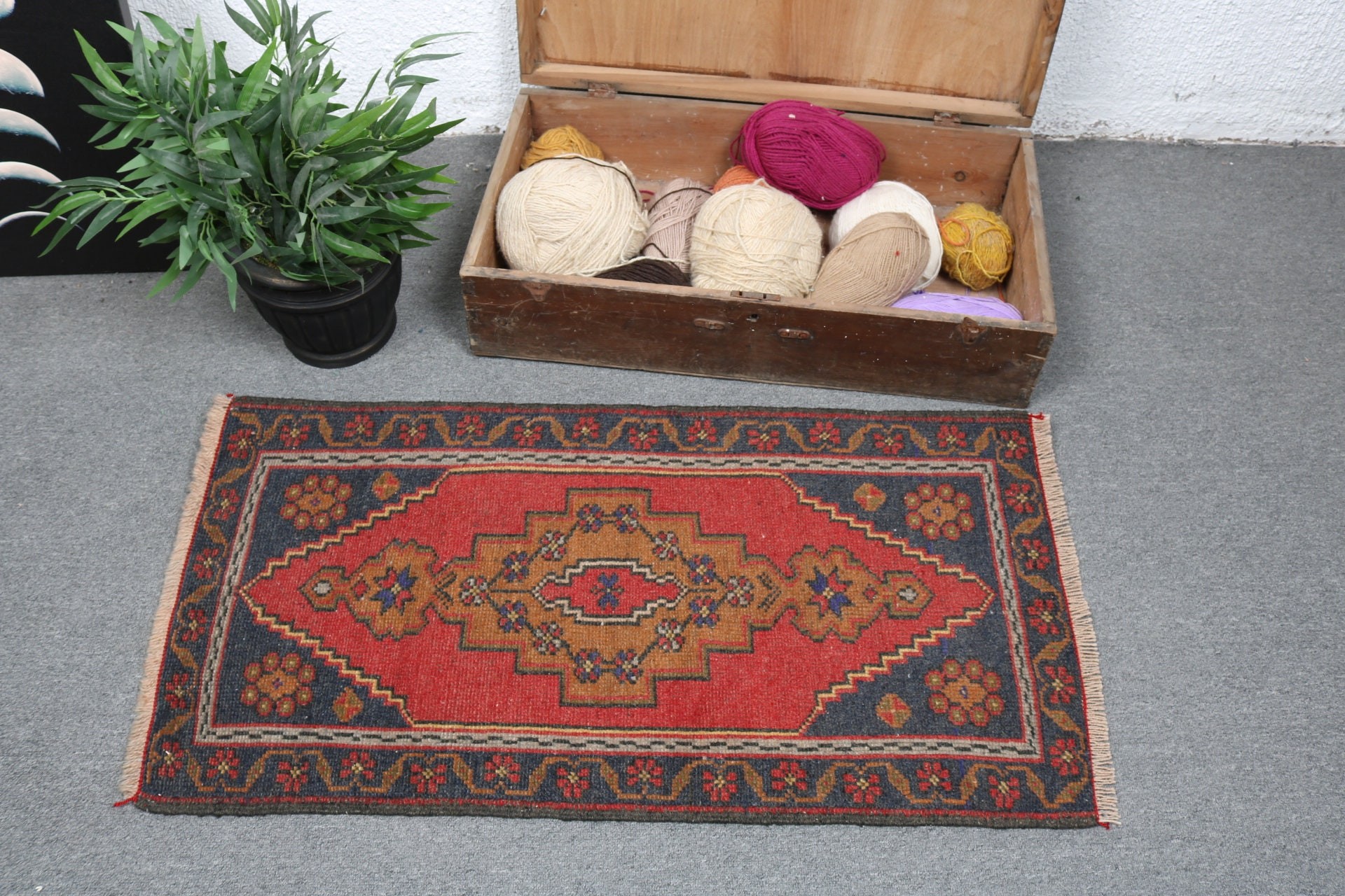 Türk Halıları, Açıklama Halıları, Vintage Halı, Boho Halı, 1,8x3,4 ft Küçük Halılar, Giriş Halısı, Duvara Asılı Halılar, Mutfak Halıları, Kırmızı Oryantal Halı