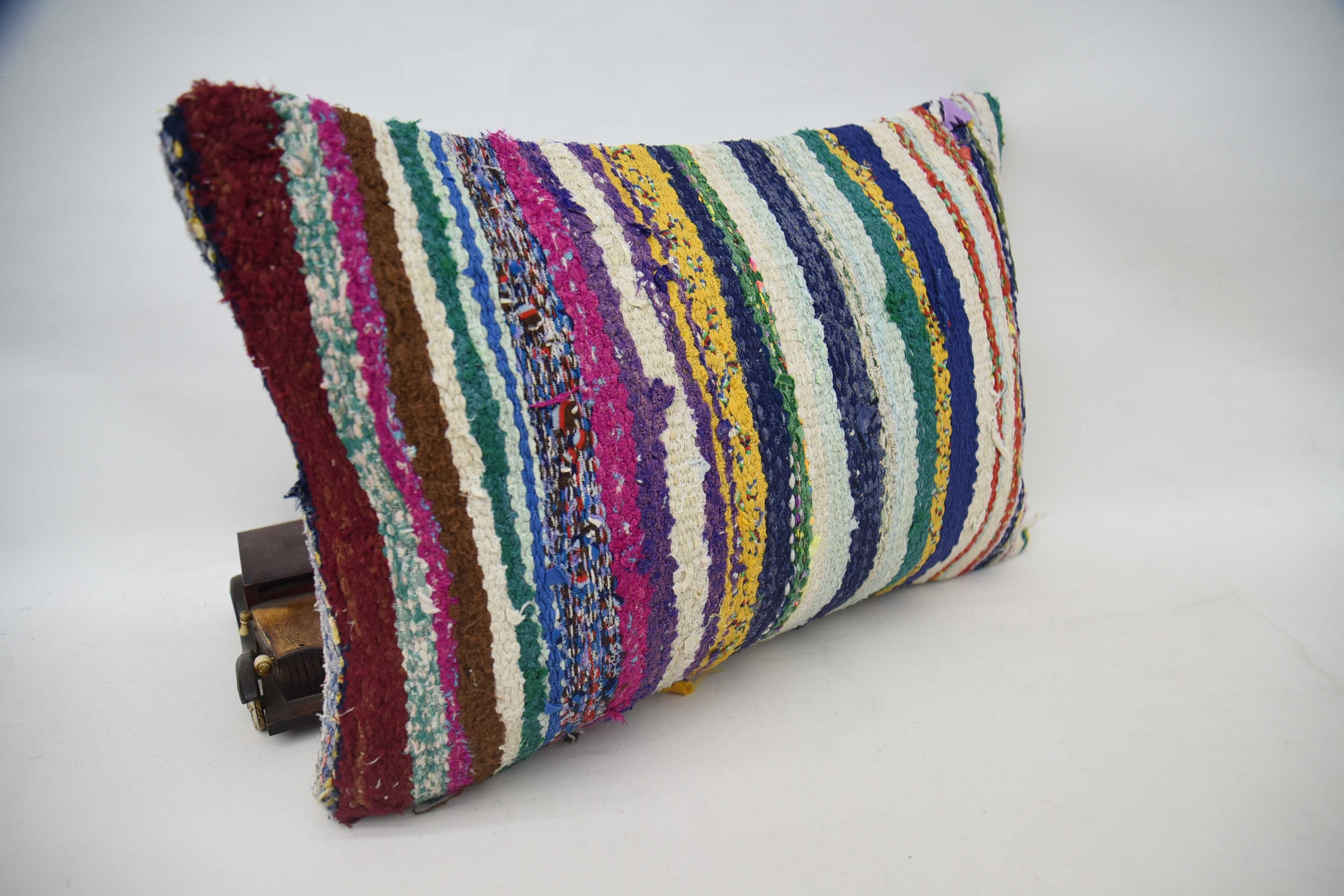 Turkish Kilim Pillow, Pillow for Sofa, Ottoman Cushion Case, 16"x24" Pink Cushion Case, Throw Kilim Pillow, Anatolian Cushion Cover