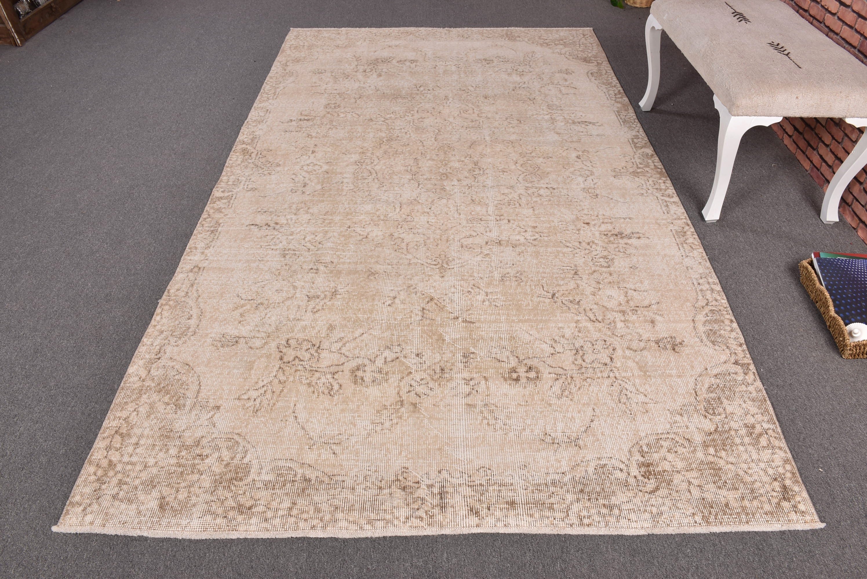 Dining Room Rugs, Vintage Rug, 5.3x9.4 ft Large Rug, Turkish Rug, Home Decor Rugs, Cool Rugs, Beige Modern Rug, Large Vintage Rug