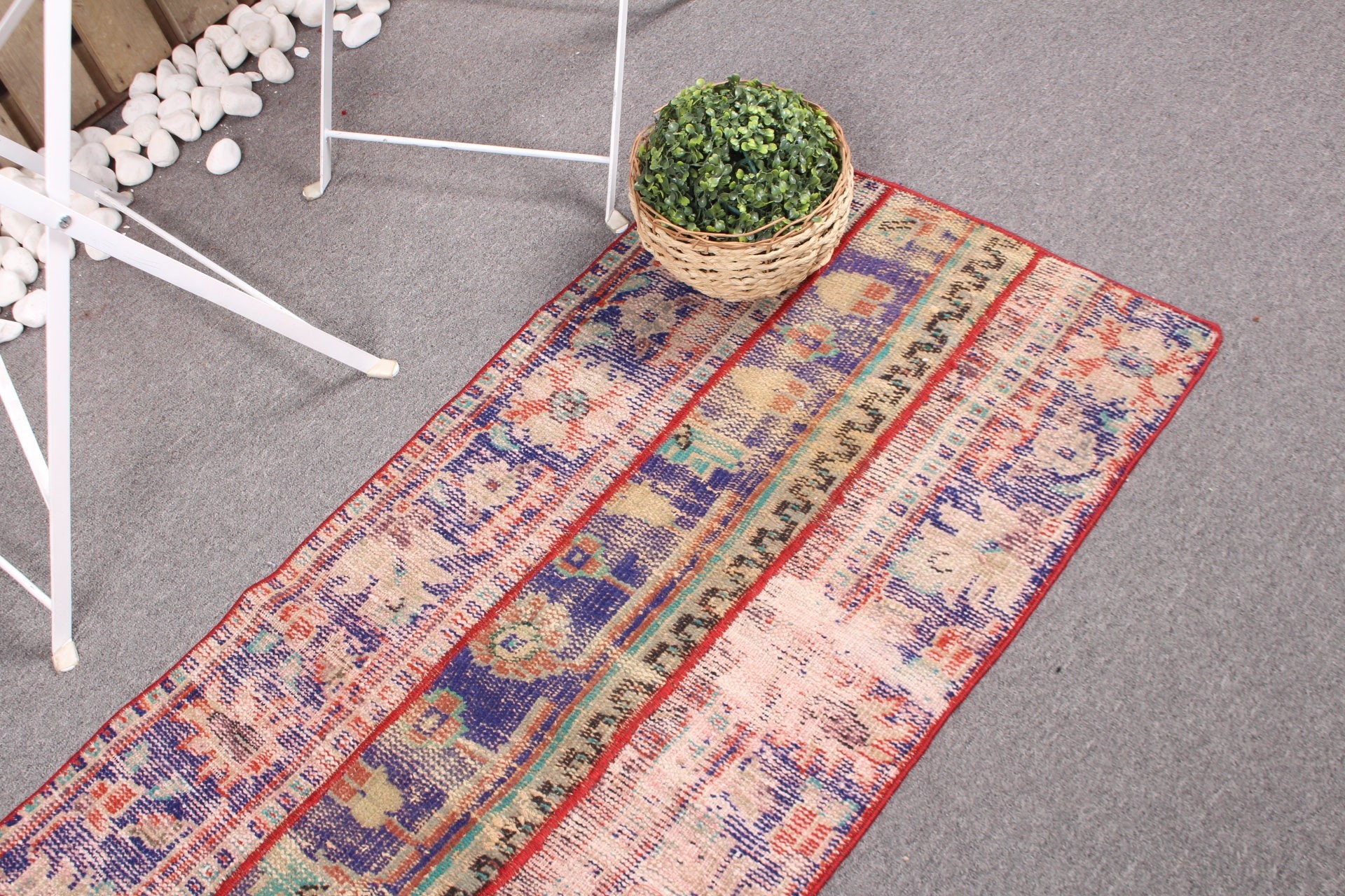 Door Mat Rug, Wall Hanging Rug, Antique Rugs, Cool Rug, 2x4.9 ft Small Rugs, Blue Oriental Rugs, Turkish Rugs, Organic Rugs, Vintage Rug