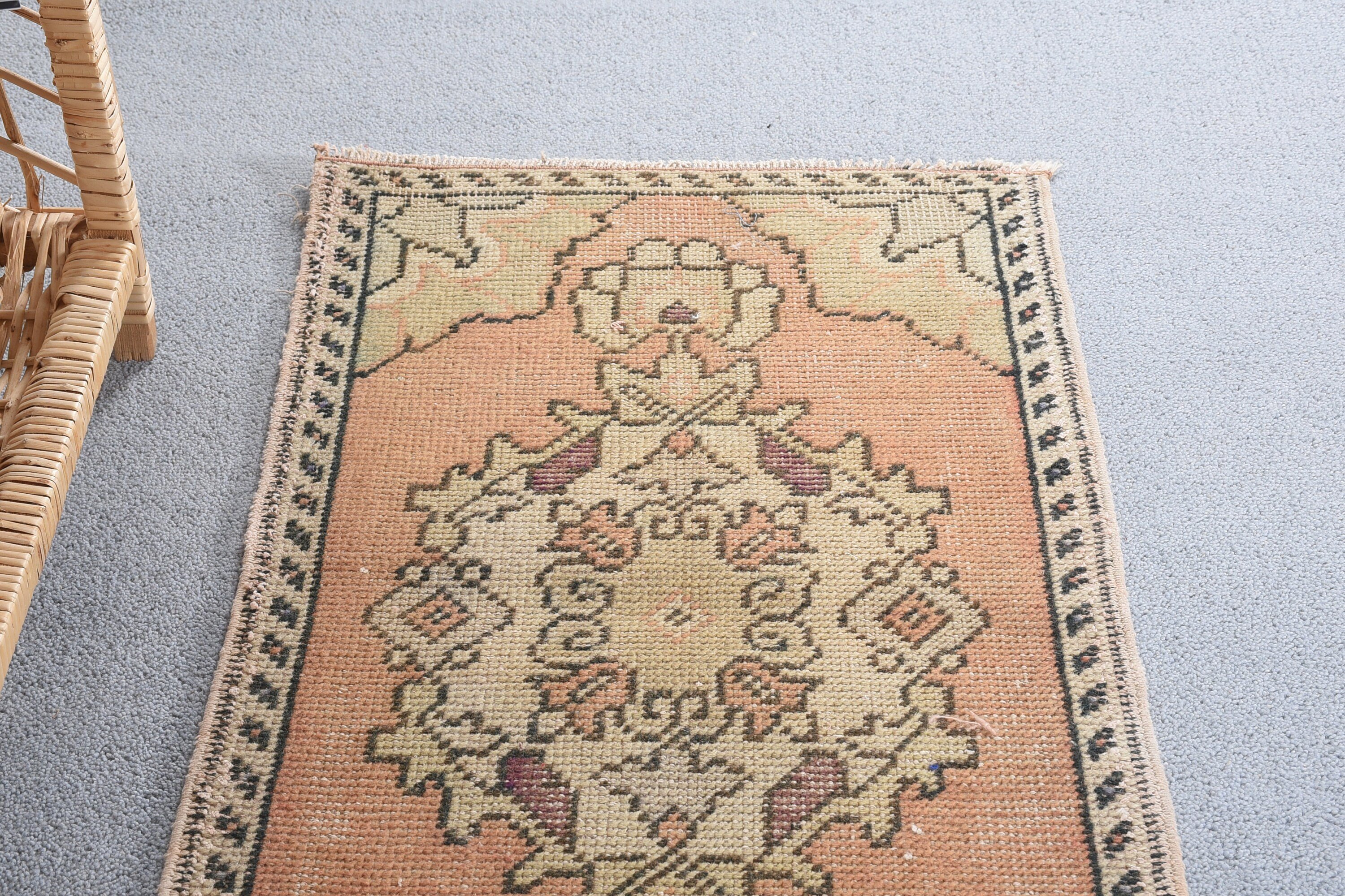 Mutfak Halıları, 1.6x2.9 ft Küçük Halı, Antika Halı, Giriş Halısı, Türk Halısı, Aztek Halısı, Sanat Halısı, Yer Halısı, Vintage Halılar, Kahverengi Yatak Odası Halısı