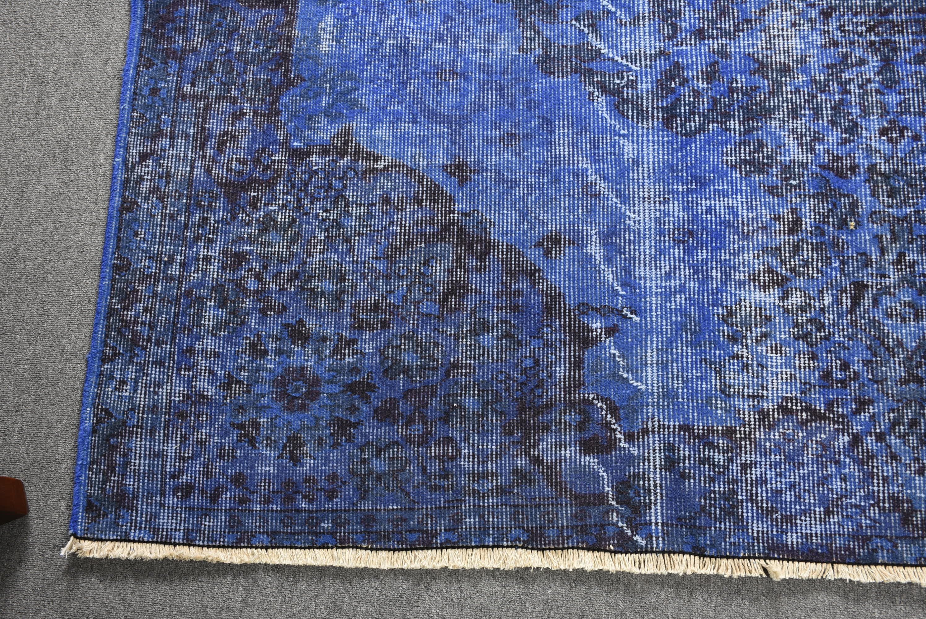 Cool Rug, Turkish Rug, Vintage Rug, Floor Rug, Blue Bedroom Rugs, 5.7x8.9 ft Large Rugs, Salon Rugs, Rugs for Bedroom, Dining Room Rugs