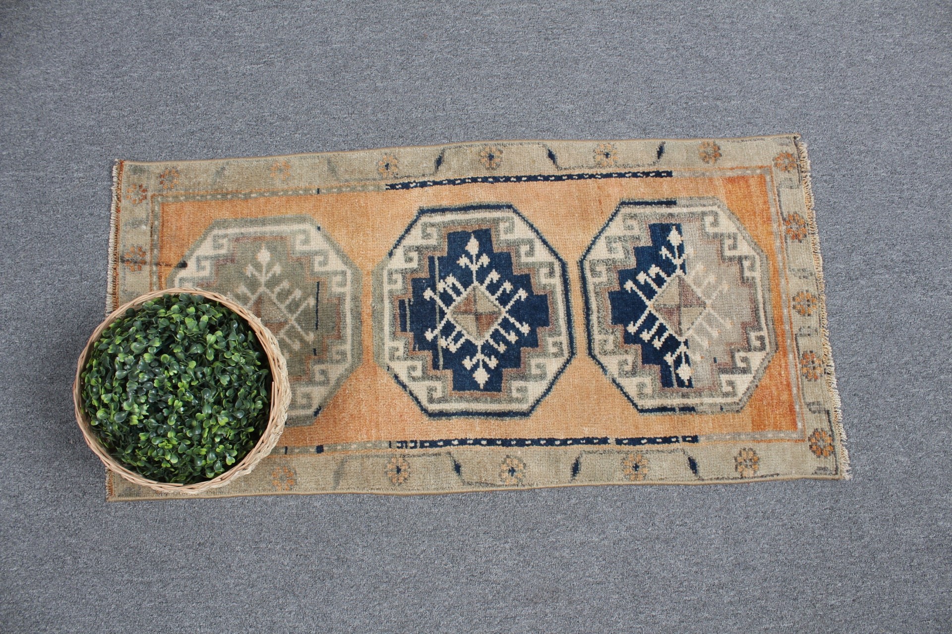 Kabile Halısı, Mutfak Halısı, Yer Halısı, Kapı Paspası Halısı, 1,5x3,1 ft Küçük Halılar, Turuncu Soğuk Halılar, Türk Halısı, Vintage Halı, Banyo Halıları, Sanat Halısı