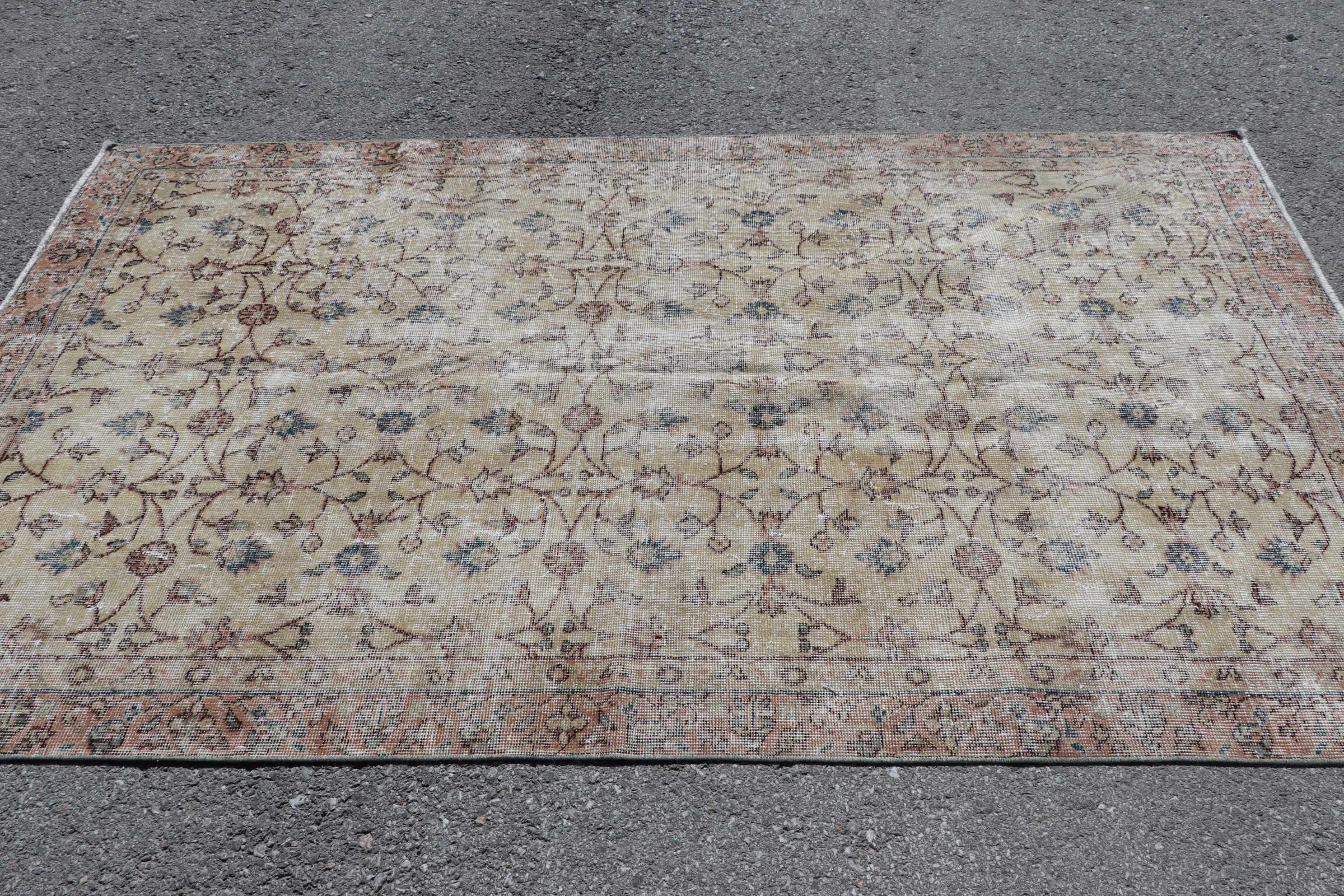 Rugs for Kitchen, Turkish Rug, 4.7x7.9 ft Area Rug, Beige Anatolian Rugs, Home Decor Rugs, Vintage Rug, Living Room Rugs, Antique Rug