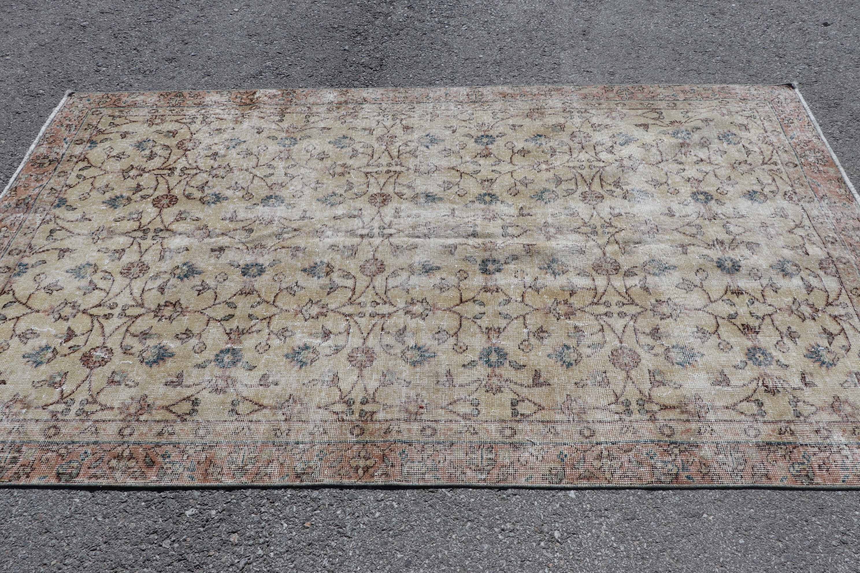 Mutfak Halıları, Türk Halısı, 4.7x7.9 ft Alan Halısı, Bej Anadolu Halıları, Ev Dekorasyonu Halıları, Vintage Halı, Oturma Odası Halıları, Antika Halı