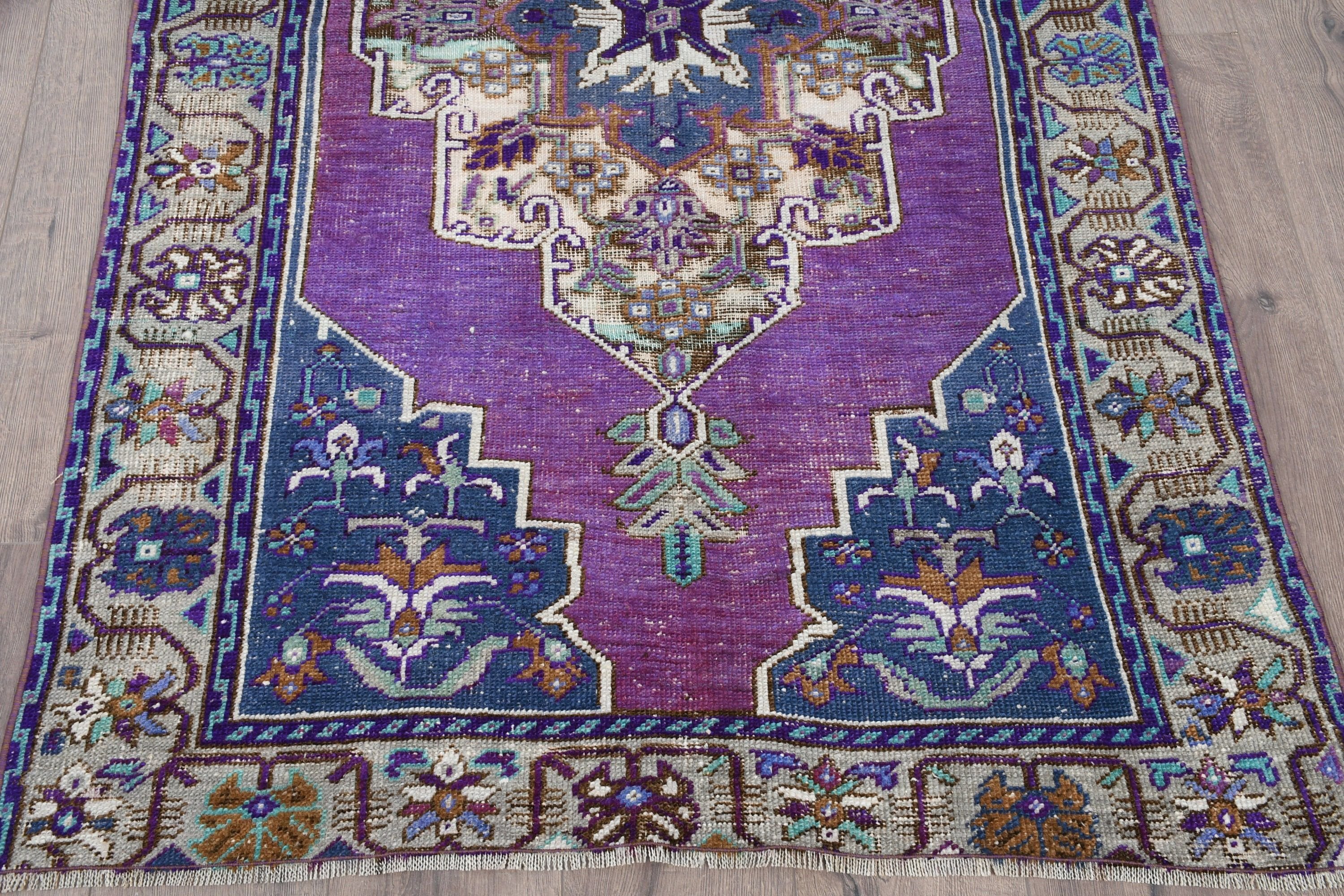 Turkish Rug, Oriental Rugs, 3.8x6.1 ft Accent Rug, Vintage Rug, Nursery Rugs, Floor Rug, Rugs for Bedroom, Purple Floor Rug, Kitchen Rug