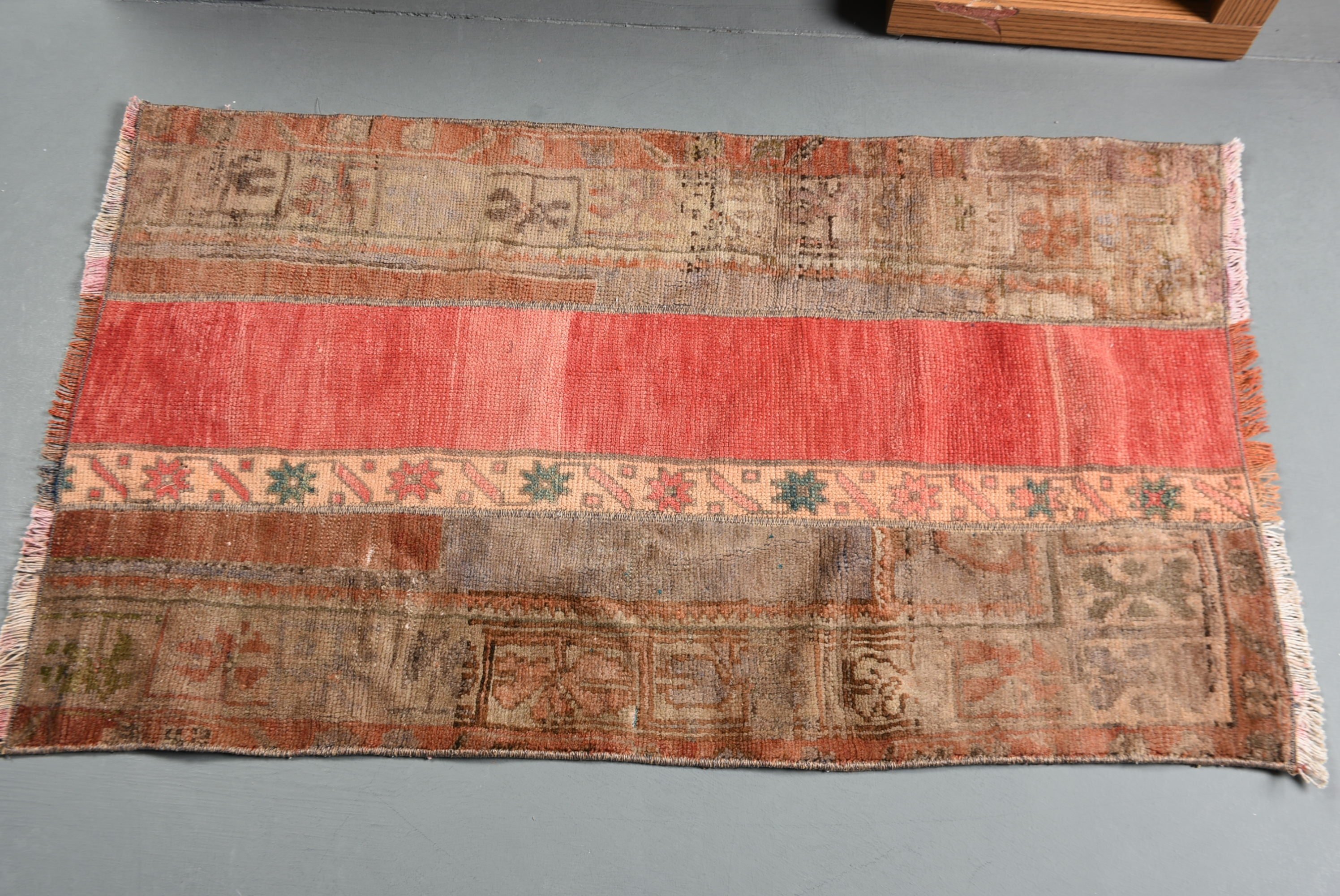 Kitchen Rugs, Red Moroccan Rug, Antique Rugs, Vintage Rugs, Rugs for Bedroom, 2.2x3.7 ft Small Rugs, Entry Rug, Turkish Rug