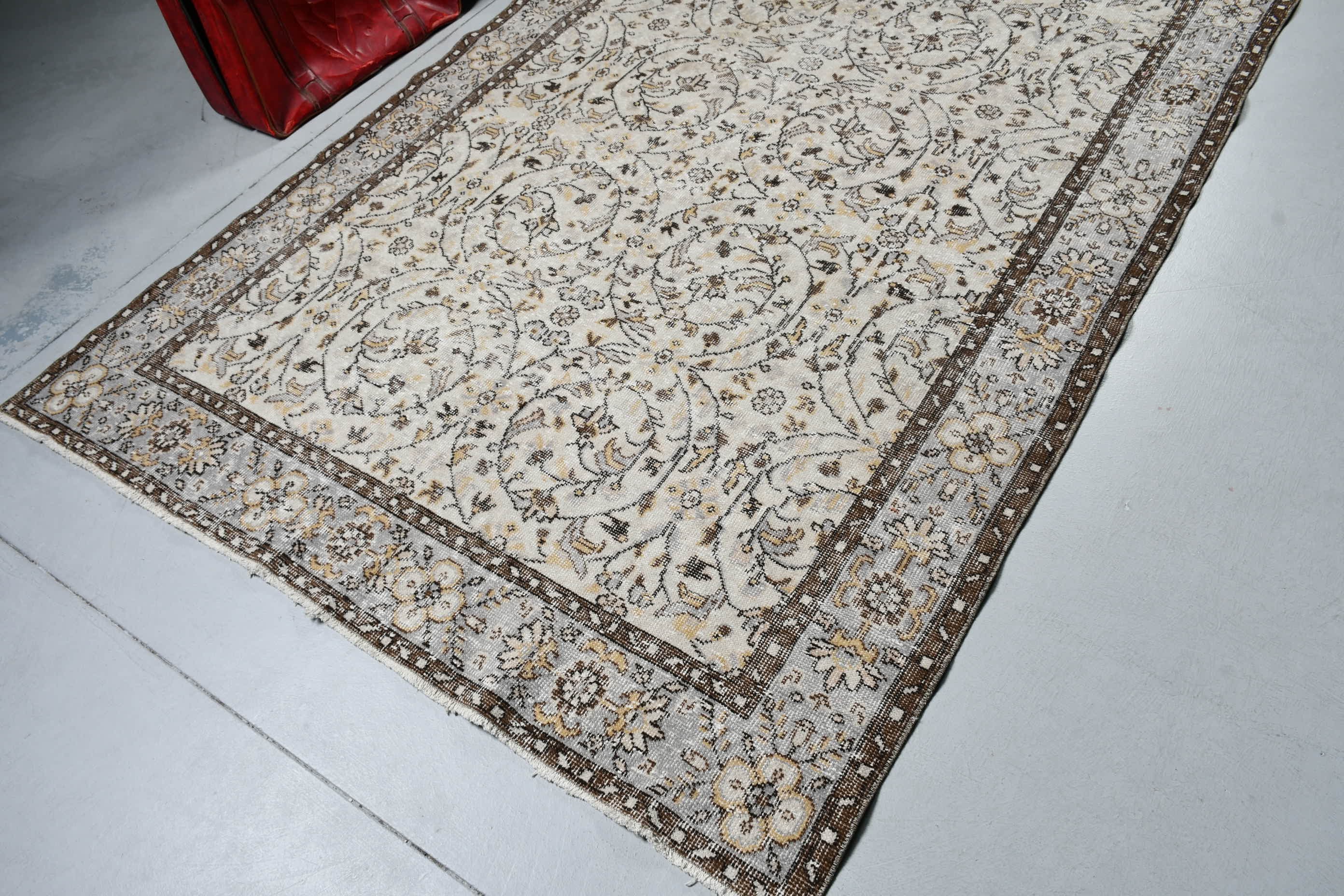 Kahverengi Oryantal Halı, Vintage Halı, Sanat Halısı, Antika Halı, Salon Halısı, 5.5x10.3 ft Büyük Halılar, Türk Halısı, Yemek Odası Halıları, Oryantal Halı