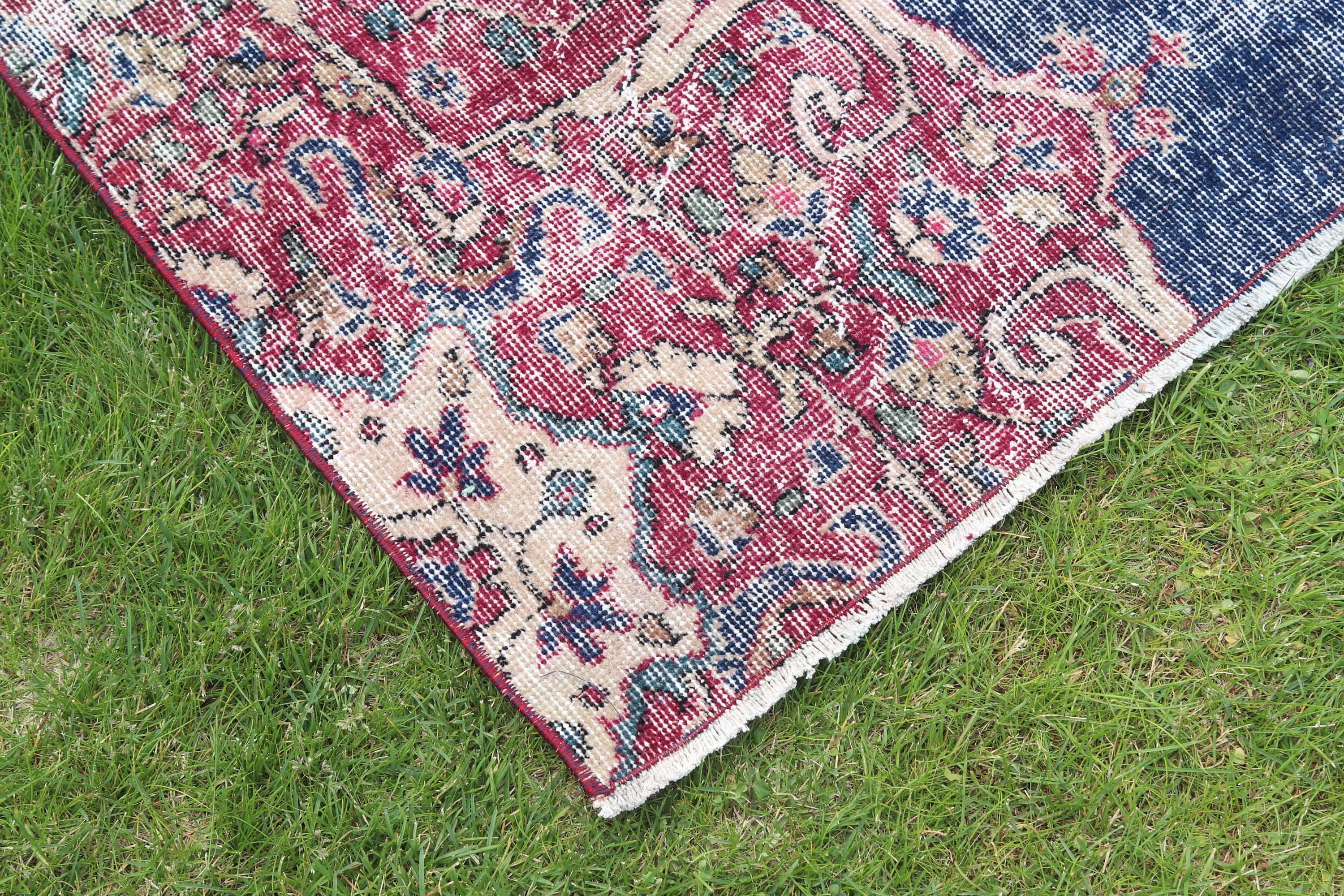 Organik Halılar, Giriş Halısı, Vintage Halı, Küçük Alan Halısı, Türk Halıları, Ev Dekorasyonu Halısı, Mavi Mutfak Halısı, Geometrik Halılar, 2,4x4,5 ft Küçük Halılar