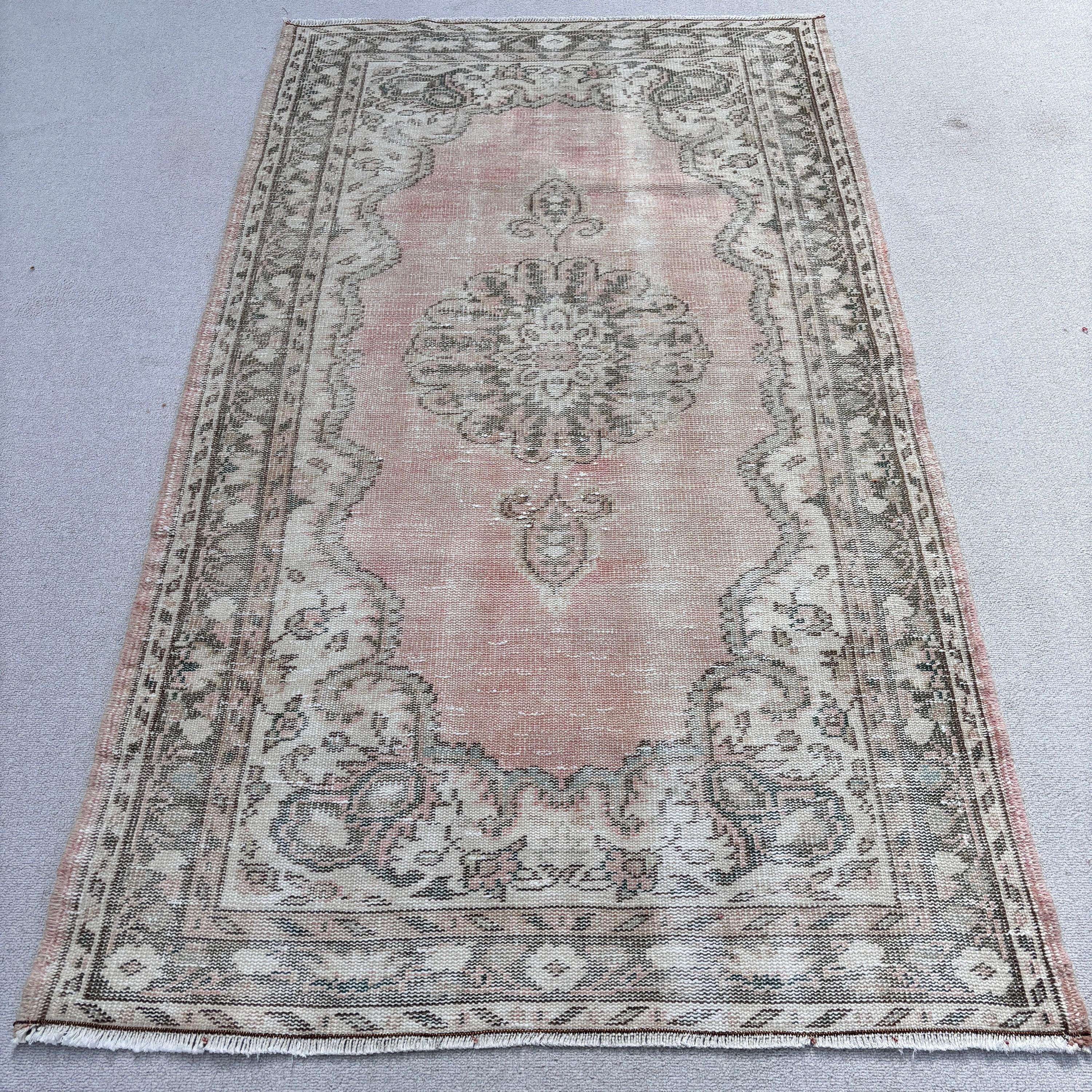 Vintage Halı, El Dokuma Halı, Modern Halı, Türkiye Halıları, Giriş Halısı, Dekoratif Halılar, 3.7x6.4 ft Accent Halı, Türk Halısı, Bej Yatak Odası Halıları