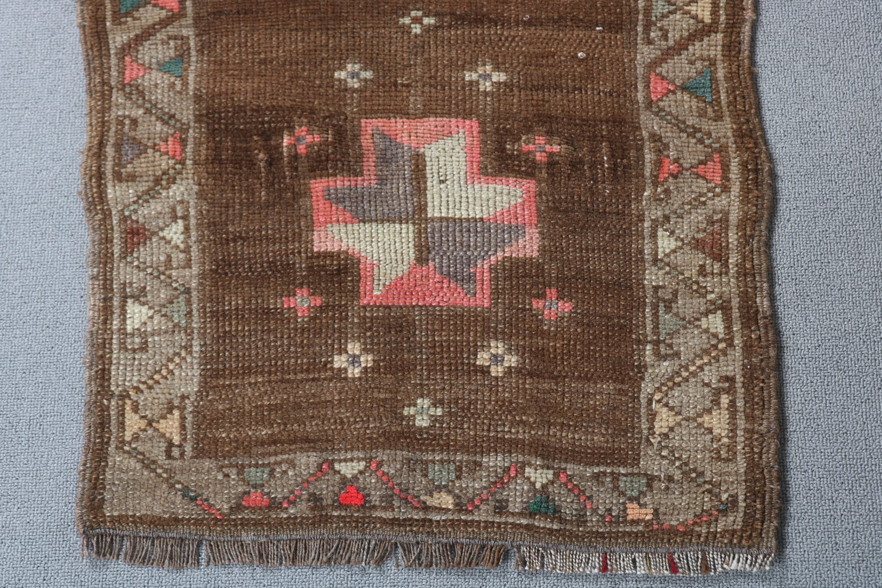 Vintage Rug, Home Decor Rugs, Door Mat Rug, Brown Kitchen Rugs, Turkish Rugs, Anatolian Rug, 1.7x2.8 ft Small Rugs, Wall Hanging Rug