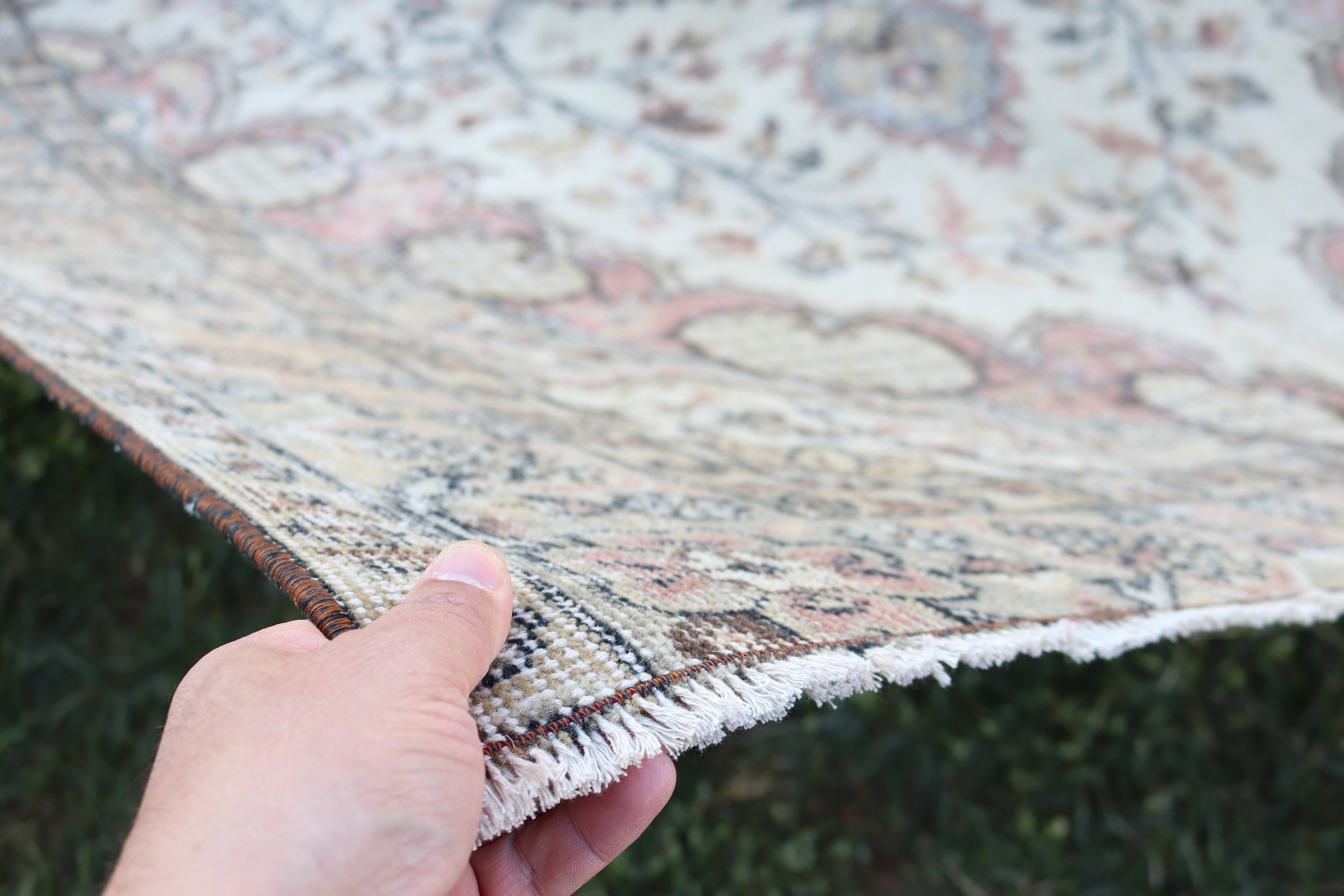 Oturma Odası Halısı, 5.4x8.5 ft Büyük Halı, Bej Yün Halı, Açıklama Halısı, Salon Halıları, Vintage Halılar, Nötr Halı, Salon Halıları, Türk Halısı