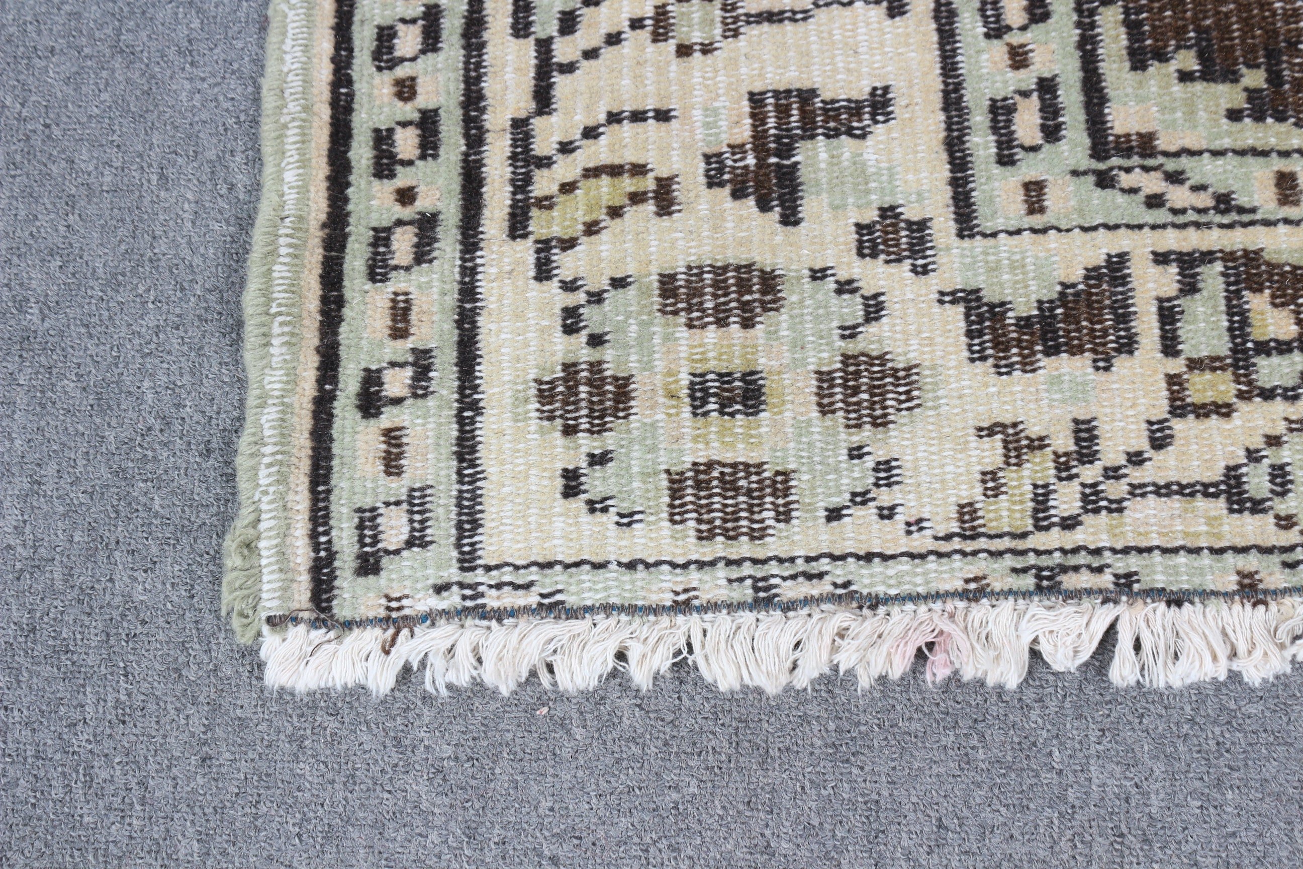 Turkish Rugs, Oushak Rugs, Bedroom Rug, 5.8x9 ft Large Rugs, Handwoven Rugs, Living Room Rug, Green Flatweave Rug, Wool Rug, Vintage Rug