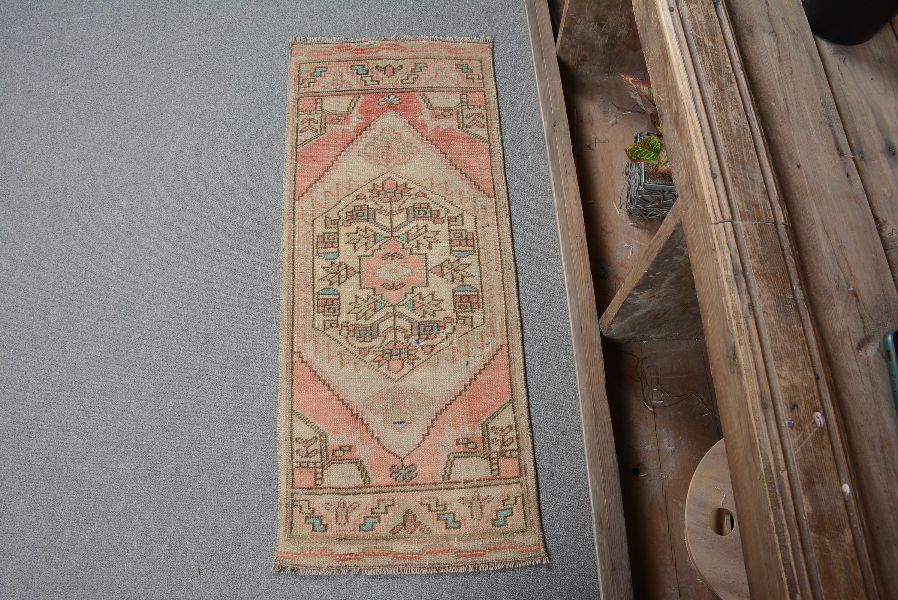 Türk Halısı, Mutfak Halısı, Vintage Halılar, Giriş Halıları, Banyo Halısı, Yatak Odası Halısı, 1.3x3.3 ft Küçük Halı, Bej Yatak Odası Halısı, Giriş Halısı Halıları