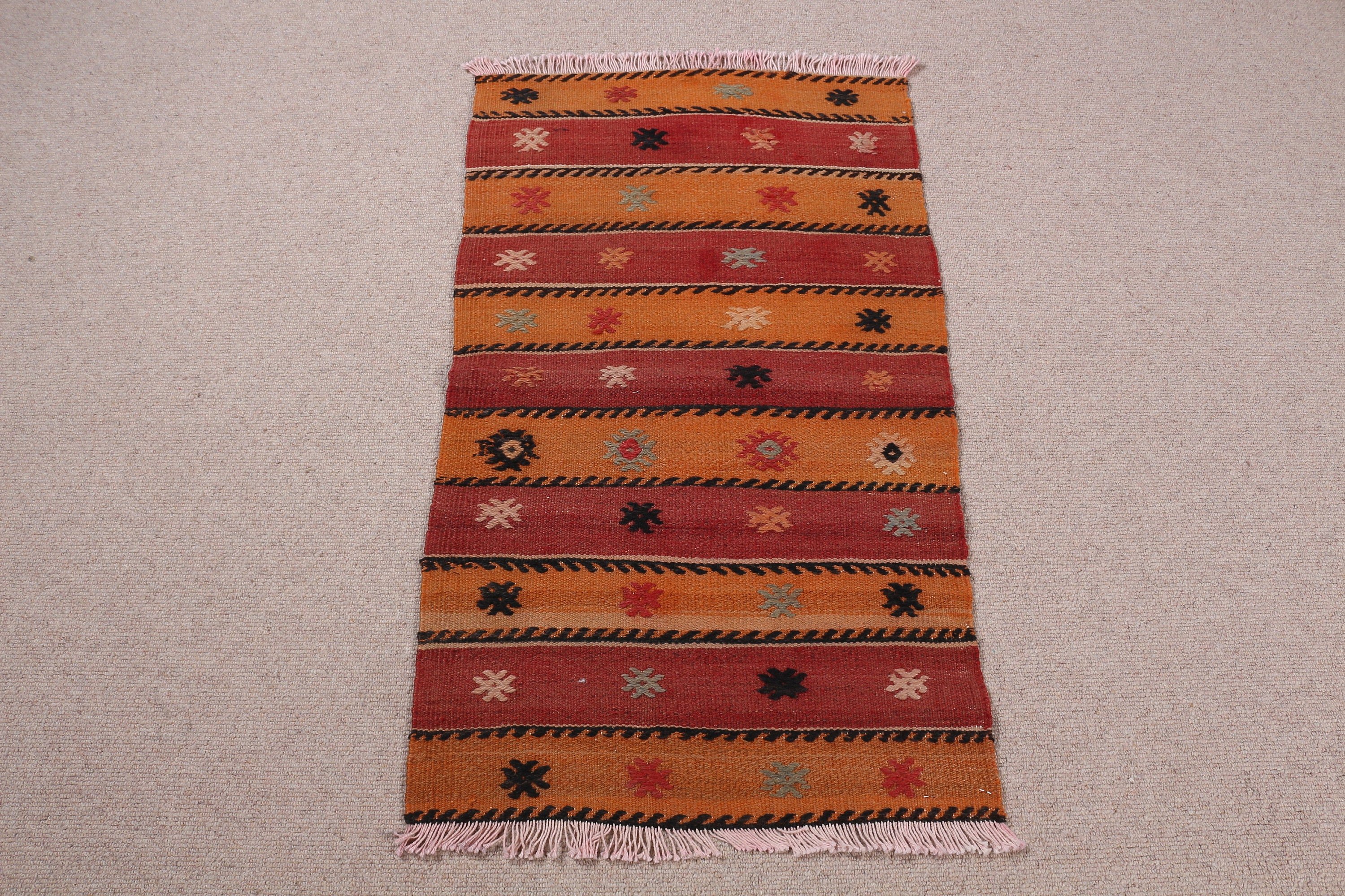 Kahverengi Soğuk Halı, Vintage Halı, Anadolu Halısı, Banyo Halısı, 1.8x3.1 ft Küçük Halı, Duvara Asılı Halı, Türk Halısı, Fas Halıları, Kilim