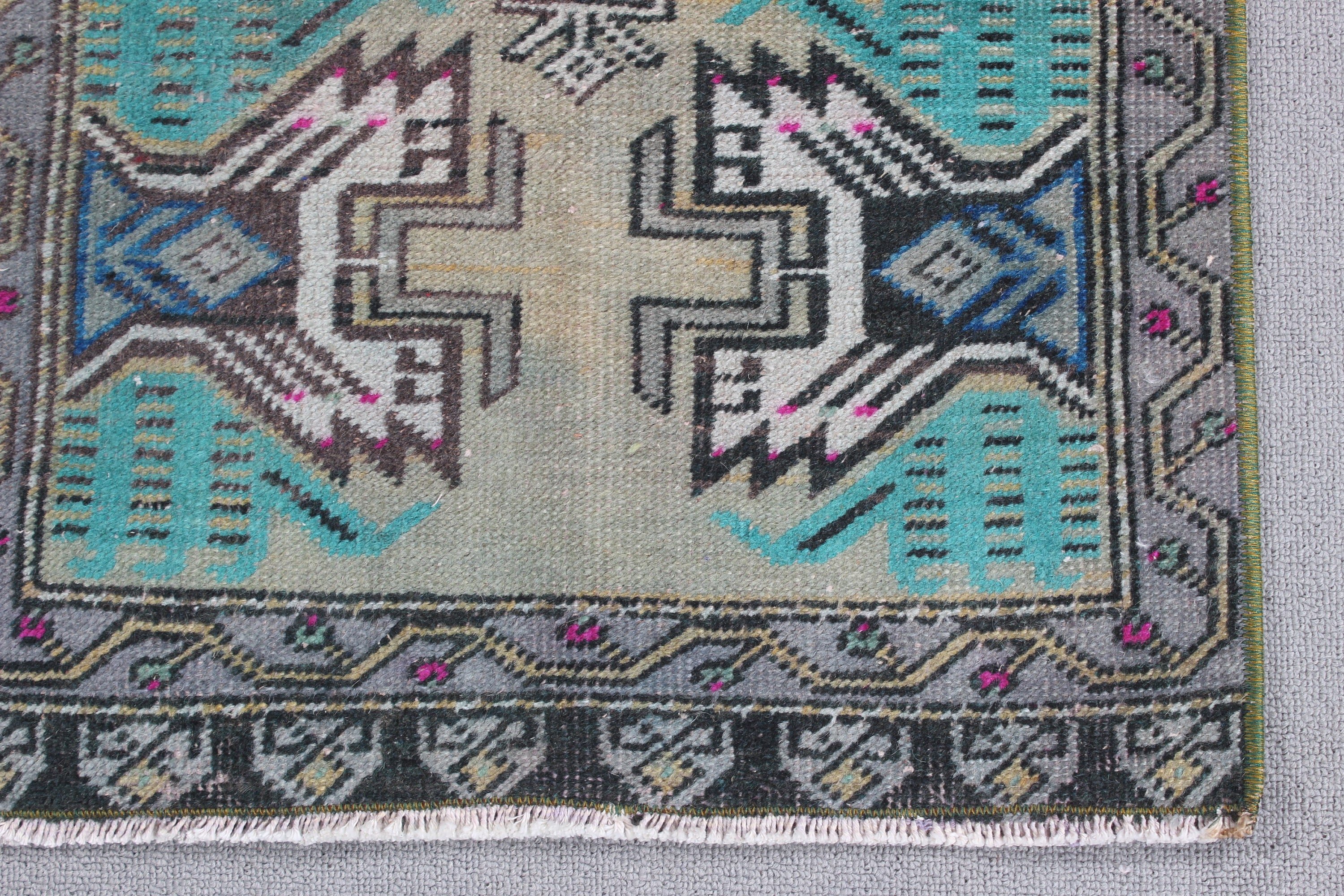 Yeşil Lüks Halılar, Oushak Halı, Paspas Halıları, Yün Halı, 1,7x3,1 ft Küçük Halı, Türk Halıları, Giriş Halıları, Küçük Boho Halıları, Vintage Halılar