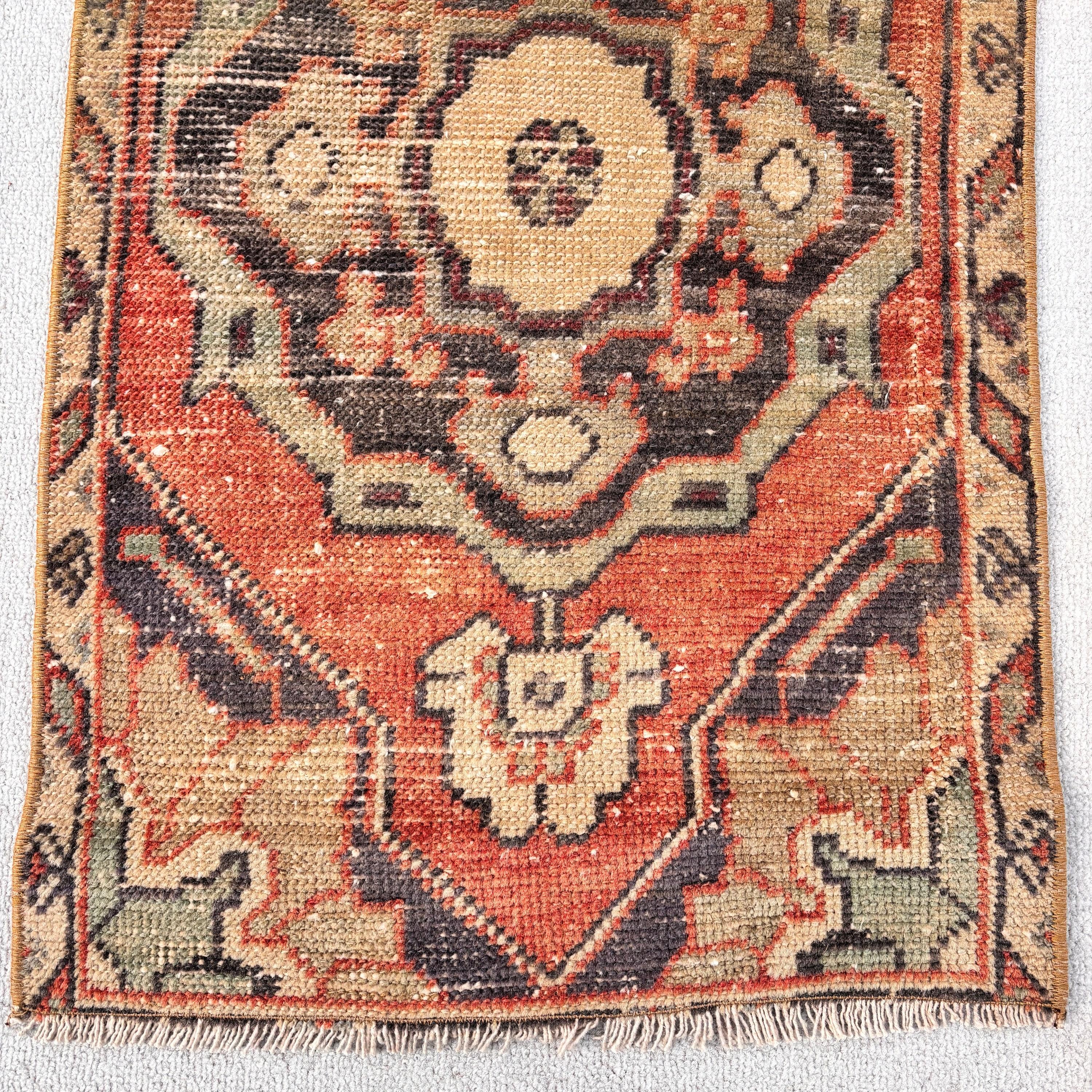 Small Vintage Rugs, Turkish Rug, Exotic Rugs, Boho Rug, Orange Kitchen Rugs, Bathroom Rug, 1.6x2.8 ft Small Rugs, Vintage Rug, Luxury Rugs