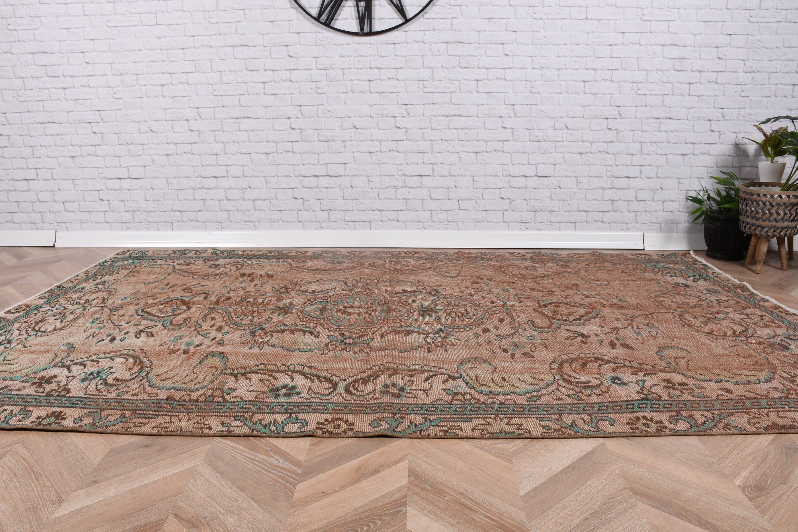 Yatak Odası Halısı, Vintage Halı, Anadolu Halıları, 5.2x8.4 ft Büyük Halılar, Türk Halısı, Kahverengi Antika Halı, Büyük Boho Halısı, Büyük Oushak Halısı