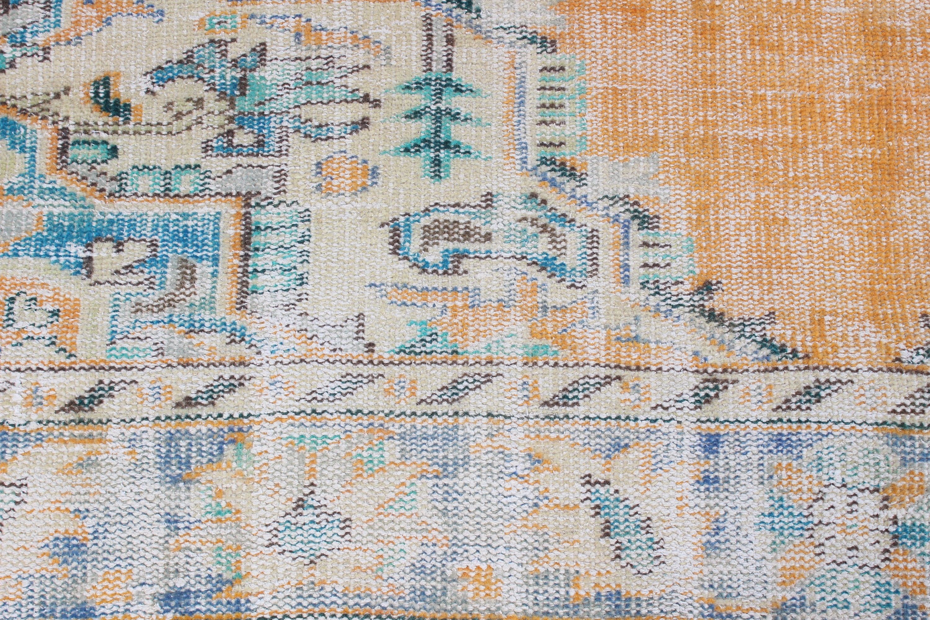 Floor Rug, Indoor Rug, Luxury Rug, Handwoven Rugs, Orange Neutral Rug, Turkish Rug, Rugs for Nursery, 3.9x8.5 ft Area Rugs, Vintage Rugs