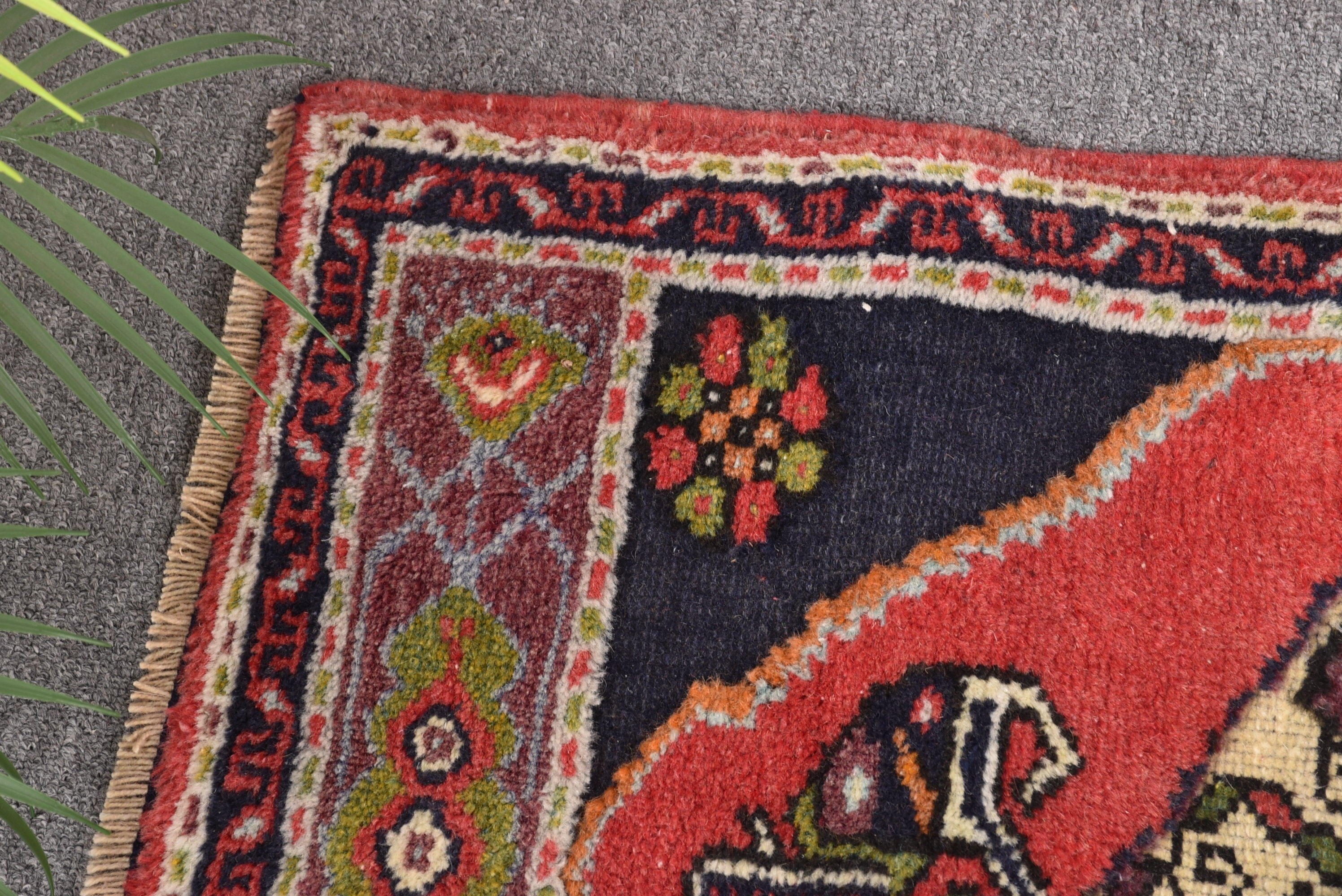 Mavi Nötr Halı, Araba Paspas Halıları, Modern Halı, Vintage Halı, 1.8x3.5 ft Küçük Halı, Türk Halısı, Yatak Odası Halıları, Küçük Alan Halıları, Oushak Halısı