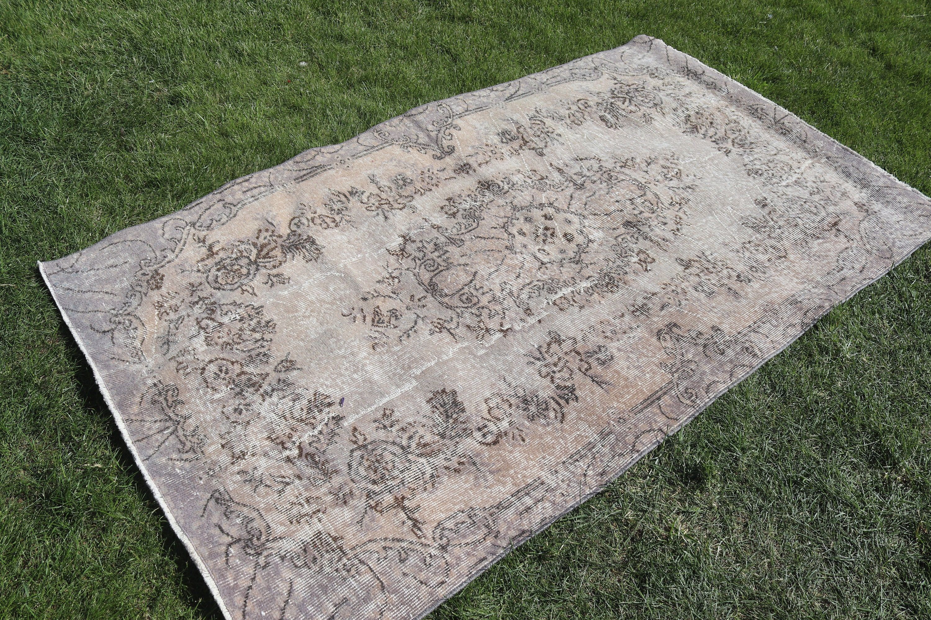 Neutral Rug, Living Room Rug, Vintage Rugs, Turkish Rugs, Dining Room Rug, Statement Rugs, Beige Flatweave Rugs, 3.8x6.5 ft Area Rugs