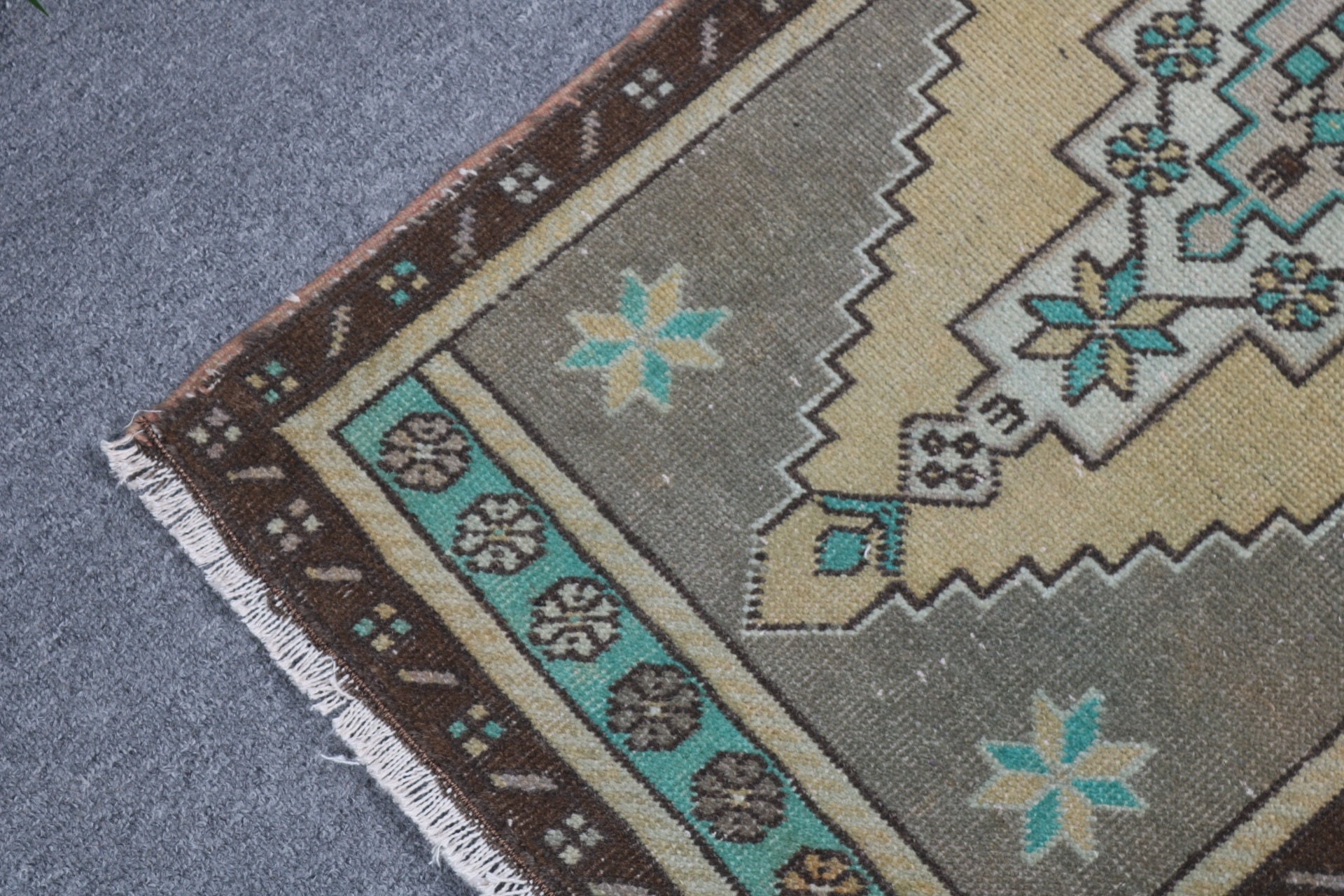 Turkish Rugs, Oushak Rug, Floor Rugs, Rugs for Bath, Nursery Rug, 1.6x3.2 ft Small Rug, Modern Rug, Bath Rugs, Green Boho Rug, Vintage Rug