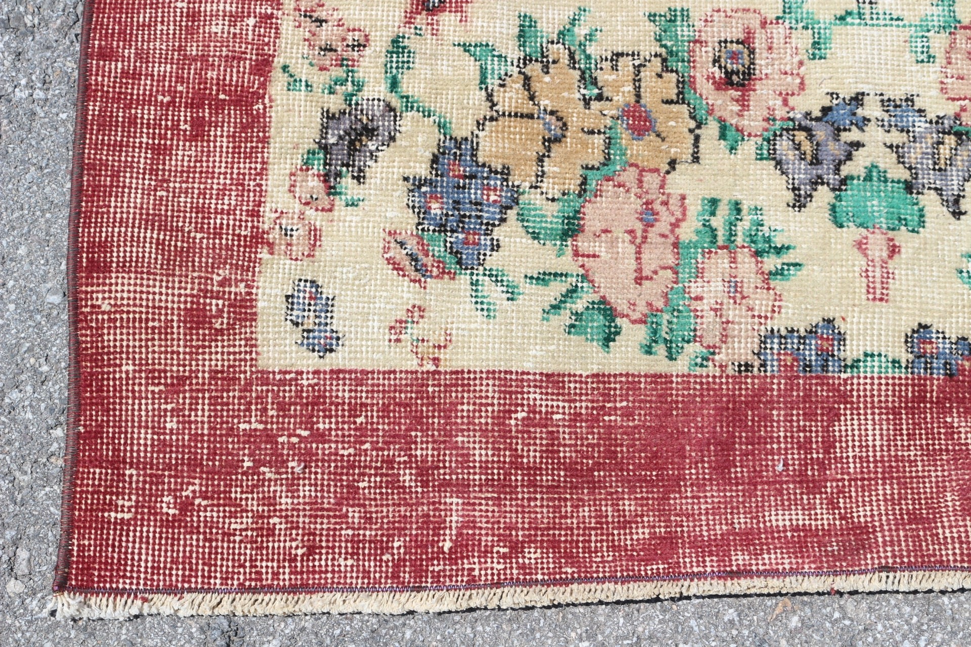 Floor Rug, Red Cool Rugs, Rugs for Dining Room, Turkish Rug, Kitchen Rug, Vintage Rug, Nursery Rug, 3.7x7.2 ft Area Rug, Decorative Rug