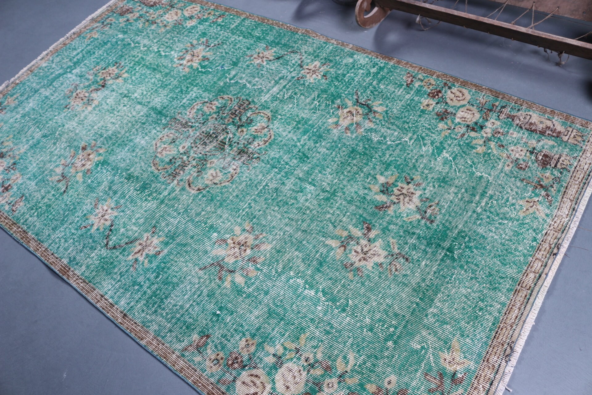 Rugs for Bedroom, Home Decor Rugs, Green Home Decor Rug, Dining Room Rugs, Vintage Rug, Art Rug, Floor Rug, 4.7x8 ft Area Rug, Turkish Rugs