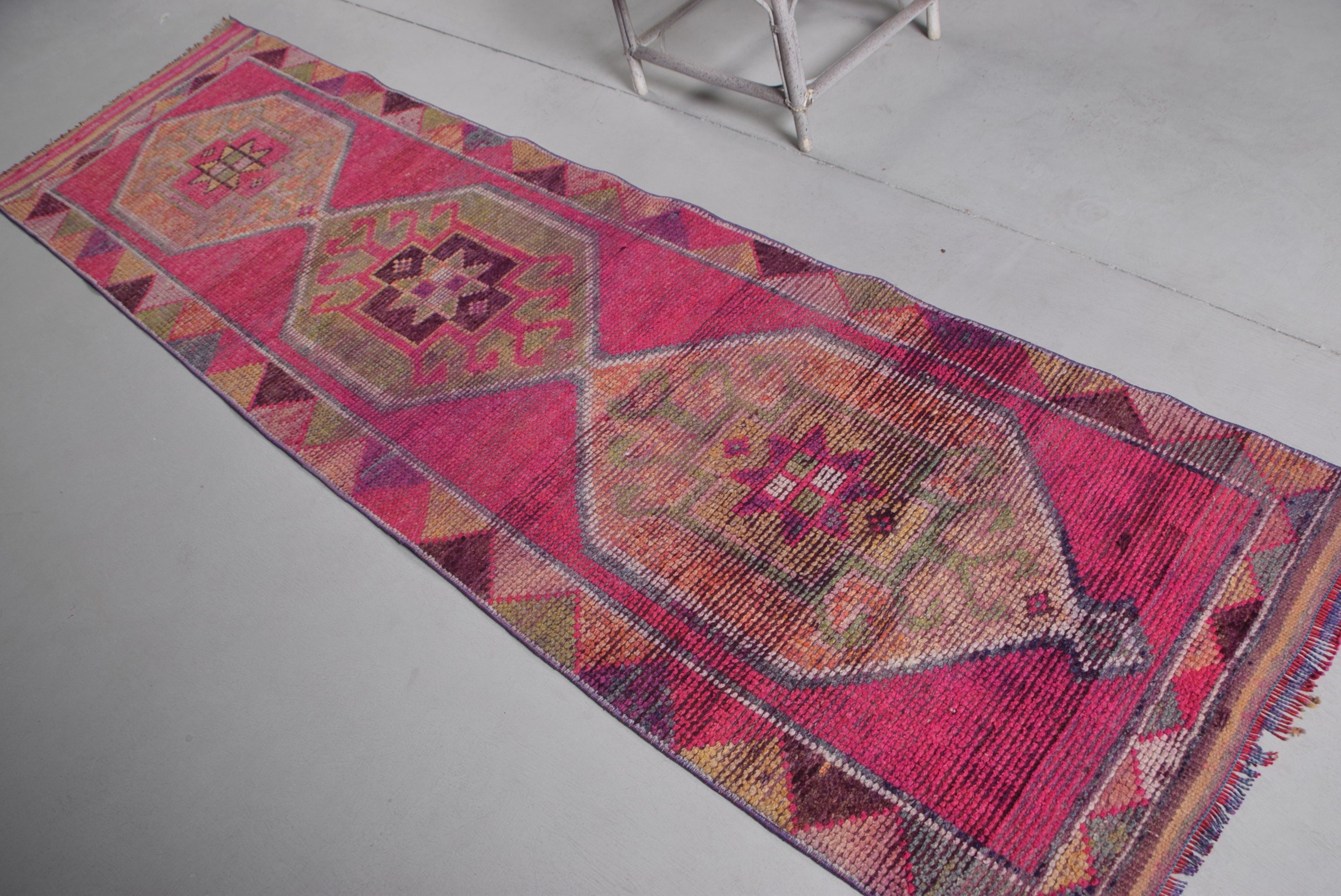 Pink Cool Rug, Hallway Rugs, Home Decor Rug, Bedroom Rugs, 2.9x10.4 ft Runner Rug, Vintage Rug, Dorm Rug, Turkish Rugs, Stair Rugs, Art Rug