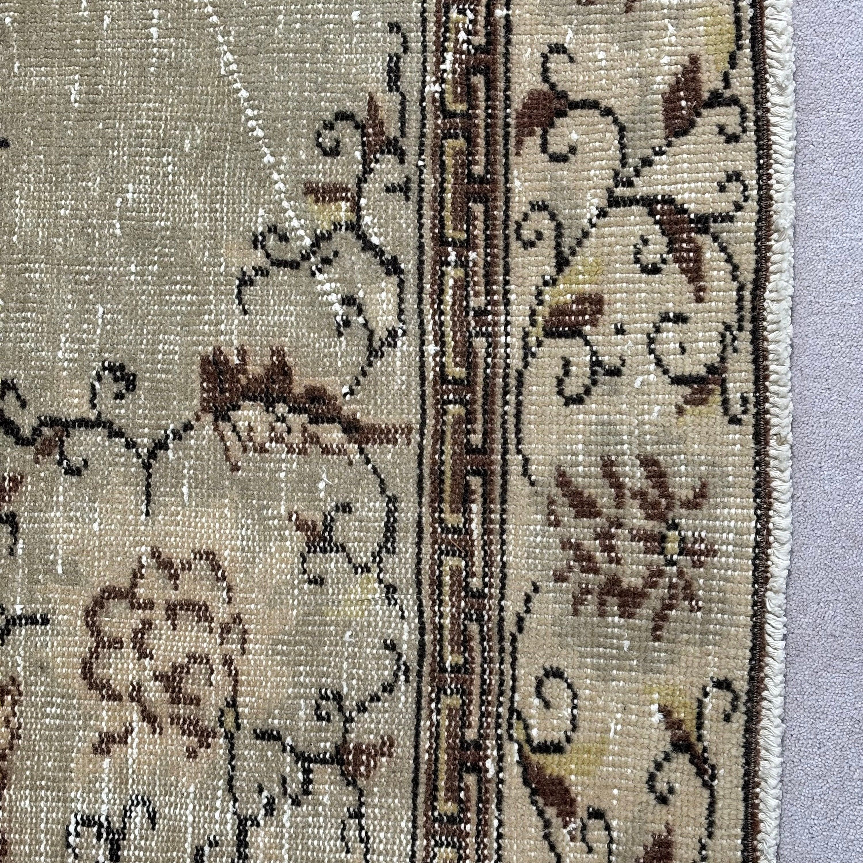 Vintage Halı, Modern Halı, Boho Halılar, Oturma Odası Halısı, Büyük Oushak Halısı, Düz Dokuma Halı, Bej 5.7x9.9 ft Büyük Halı, Türk Halısı