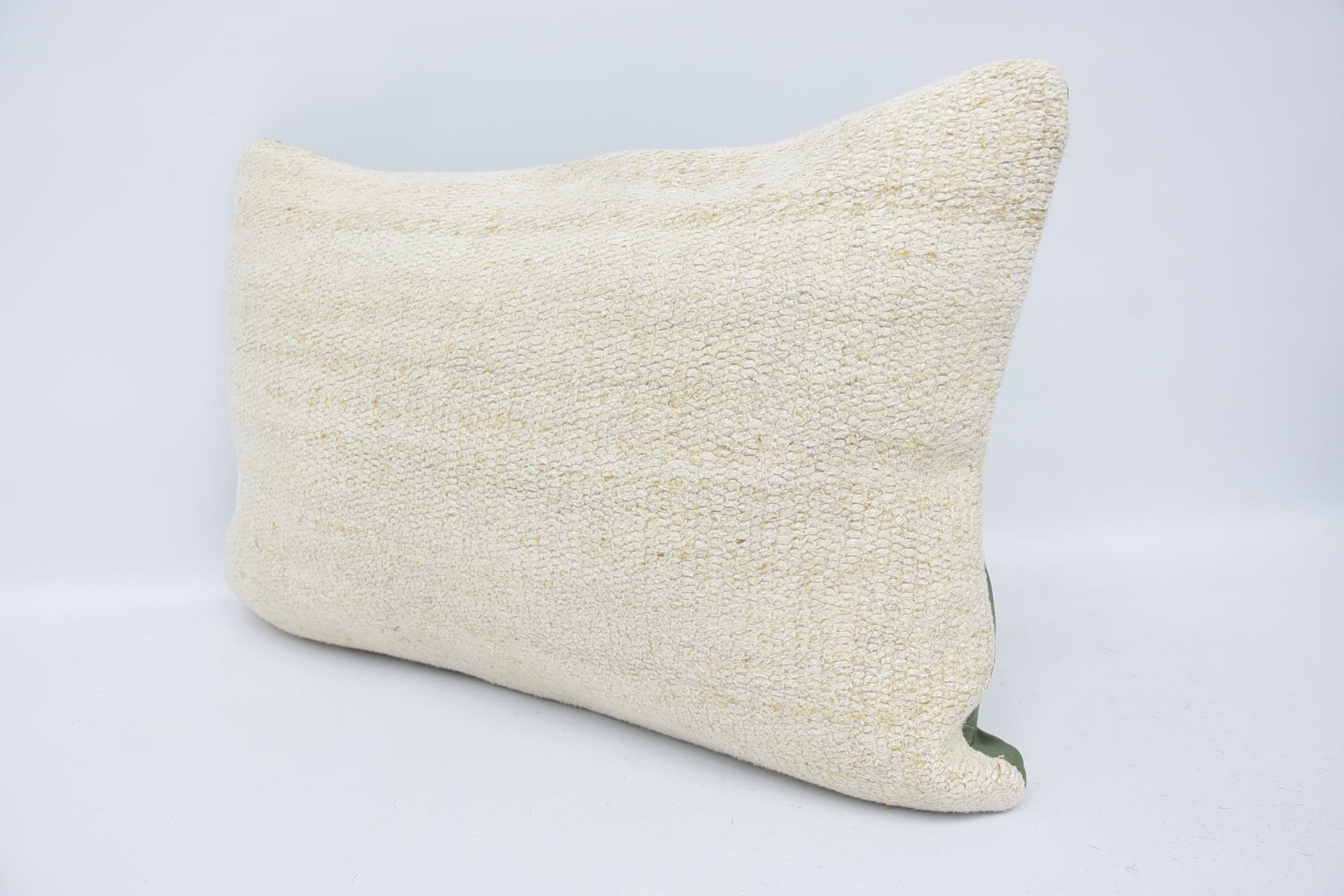 Interior Designer Pillow, Designer Throw Pillow Sham, Kilim Pillow Cover, Patio Pillow, Gift Pillow, 16"x24" White Cushion