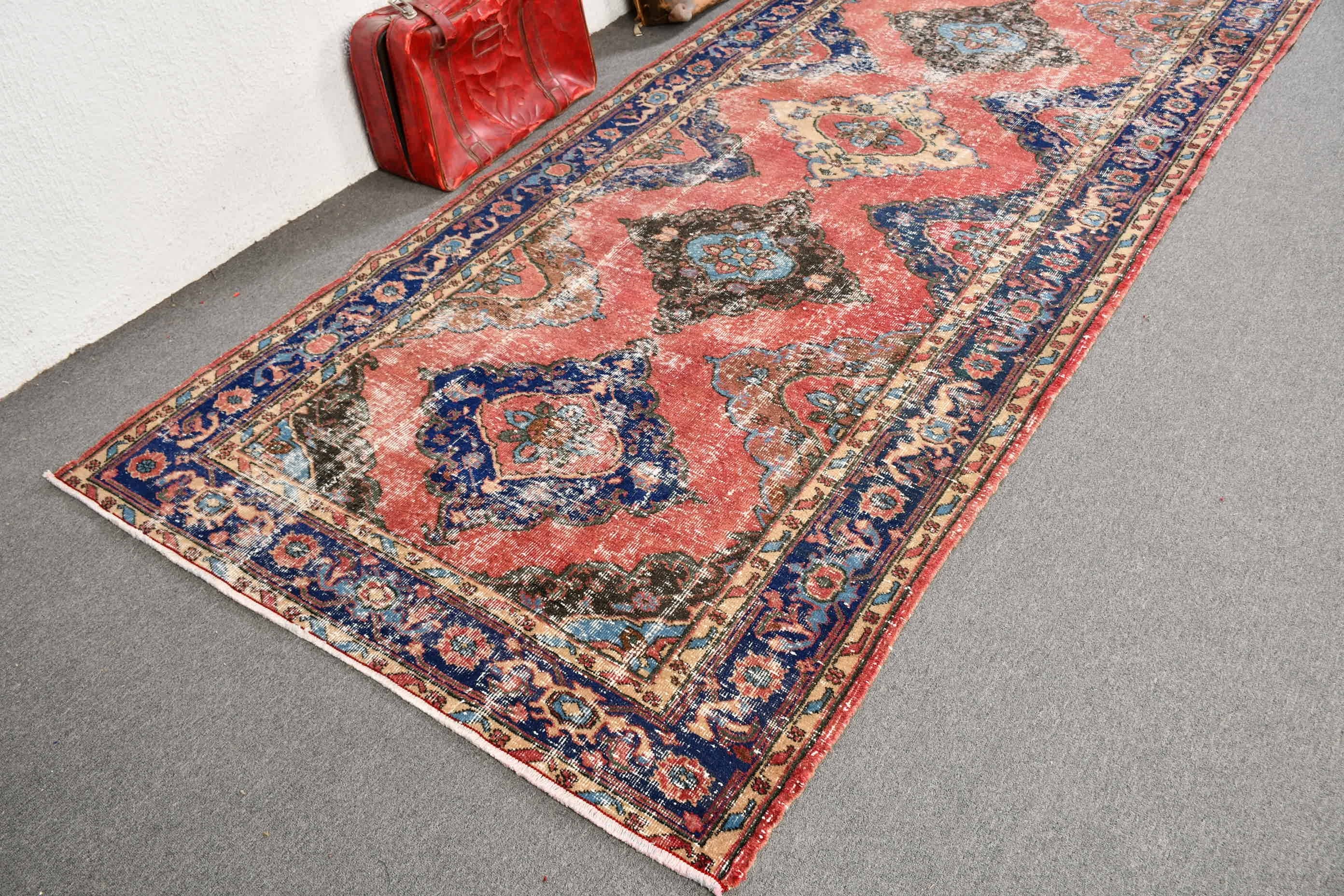 Home Decor Rug, Red Antique Rugs, Vintage Rug, Rugs for Runner, 4.8x12.1 ft Runner Rugs, Kitchen Rugs, Stair Rug, Turkish Rugs, Oushak Rug