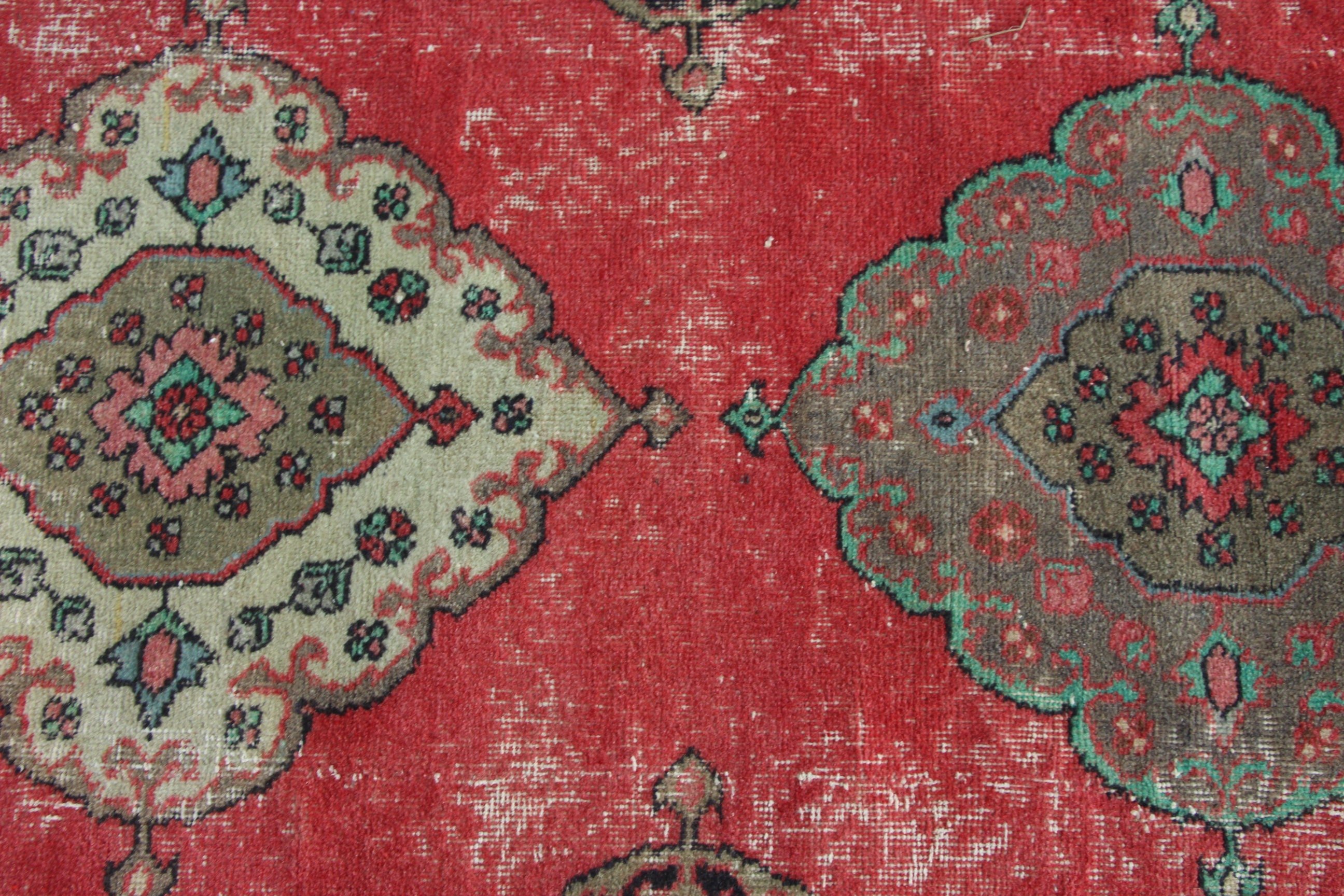 Boho Halı, Türk Halıları, Harika Halılar, 3x12,5 ft Runner Halısı, Vintage Halı, Kırmızı Nötr Halı, Koridor Halıları, Mutfak Halısı, Koridor Halıları