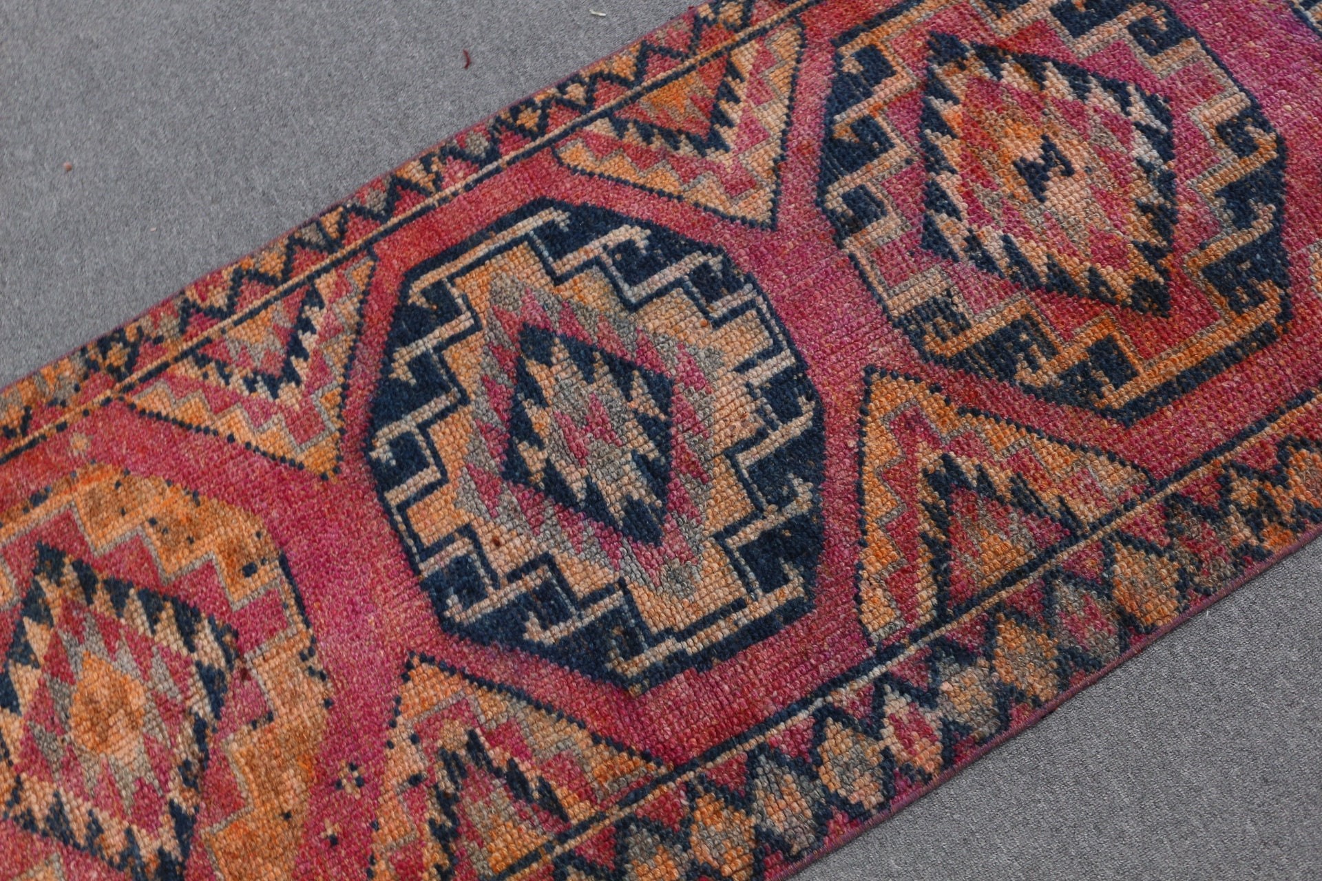 Merdiven Halıları, Yün Halı, El Yapımı Halı, Koridor Halısı, 2,6x10,6 ft Runner Halıları, Ev Dekorasyonu Halısı, Türk Halısı, Pembe Oryantal Halı, Vintage Halılar