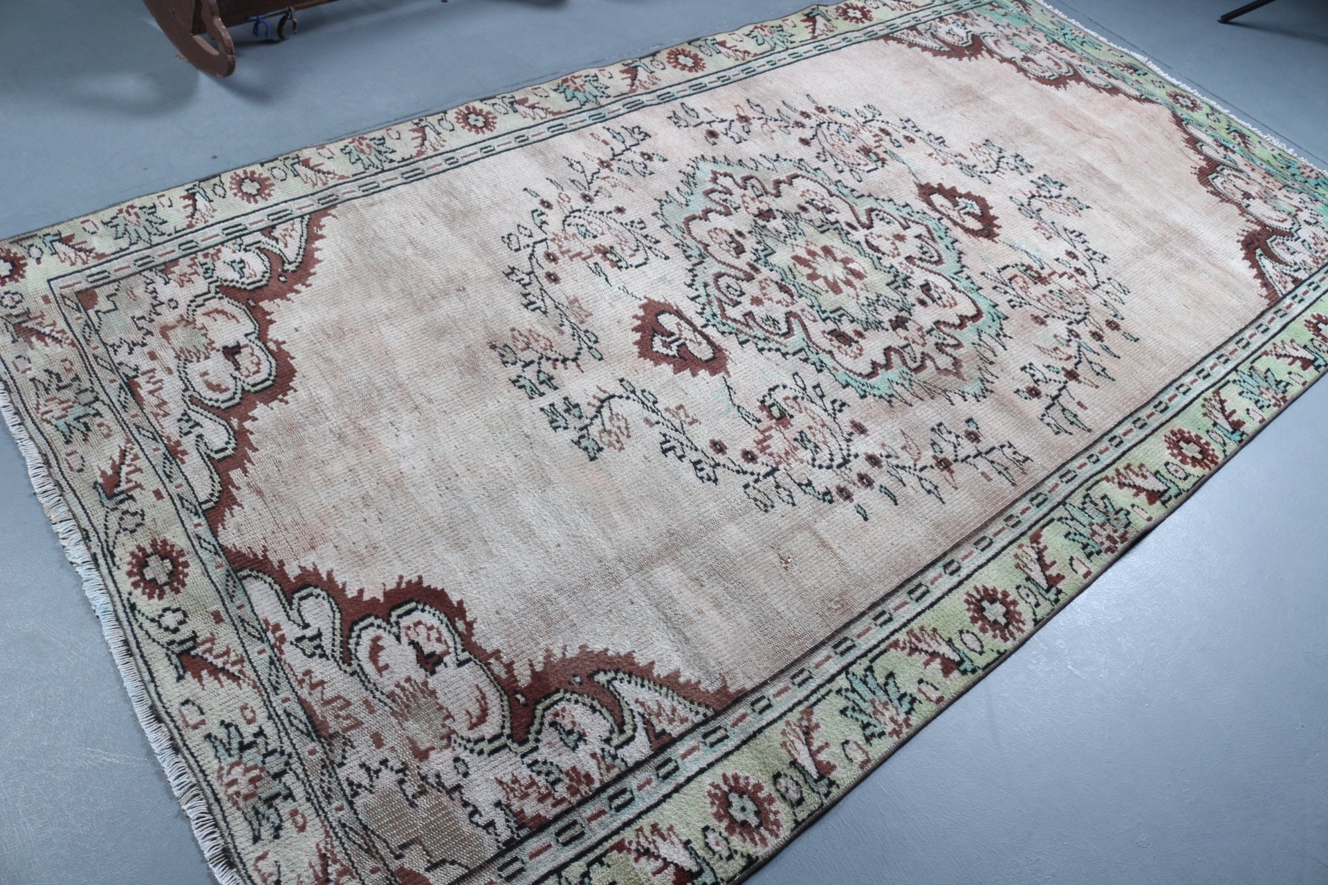 Beige Moroccan Rugs, Turkish Rugs, Oriental Rugs, Dining Room Rug, Muted Rugs, Salon Rugs, 5x9.1 ft Large Rug, Home Decor Rug, Vintage Rugs