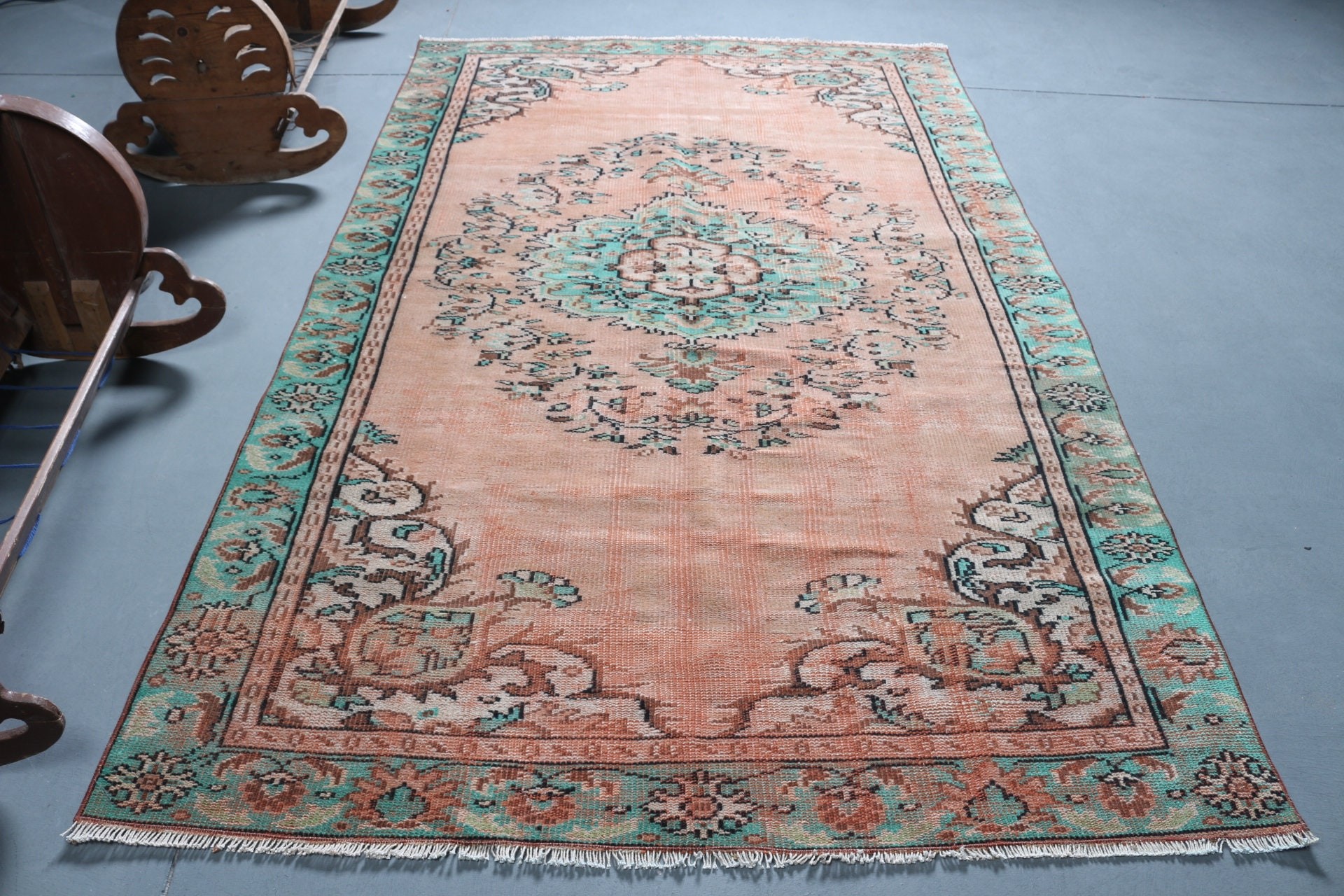 5.3x8.4 ft Large Rug, Oriental Rug, Brown Oriental Rug, Vintage Rug, Abstract Rug, Bedroom Rug, Turkish Rug, Living Room Rug