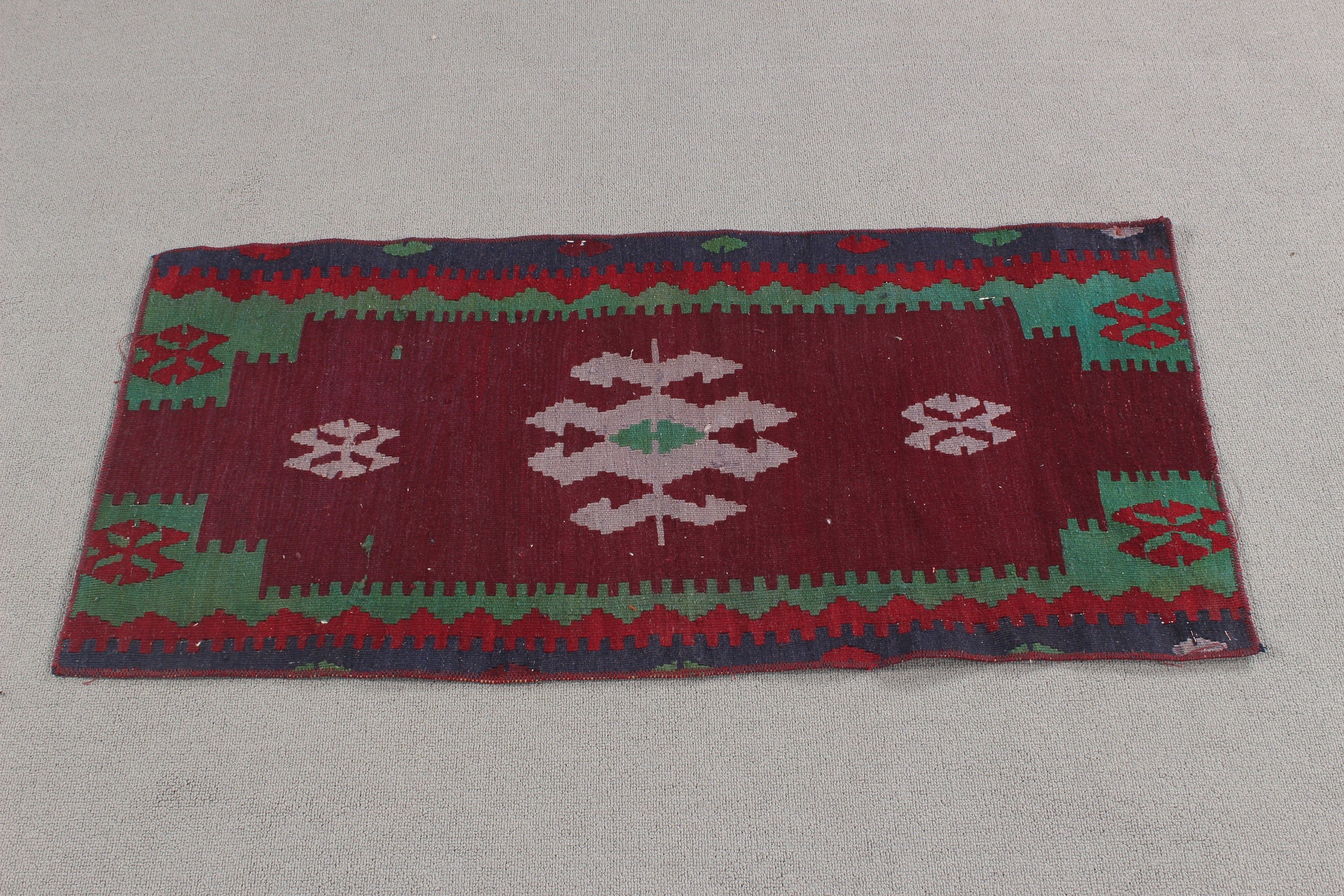 Vintage Halılar, Mor Nötr Halı, Türk Halıları, Yün Halılar, Ev Dekorasyonu Halıları, Banyo Halısı, Kilim, Küçük Alan Halısı, 1.6x3.3 ft Küçük Halı