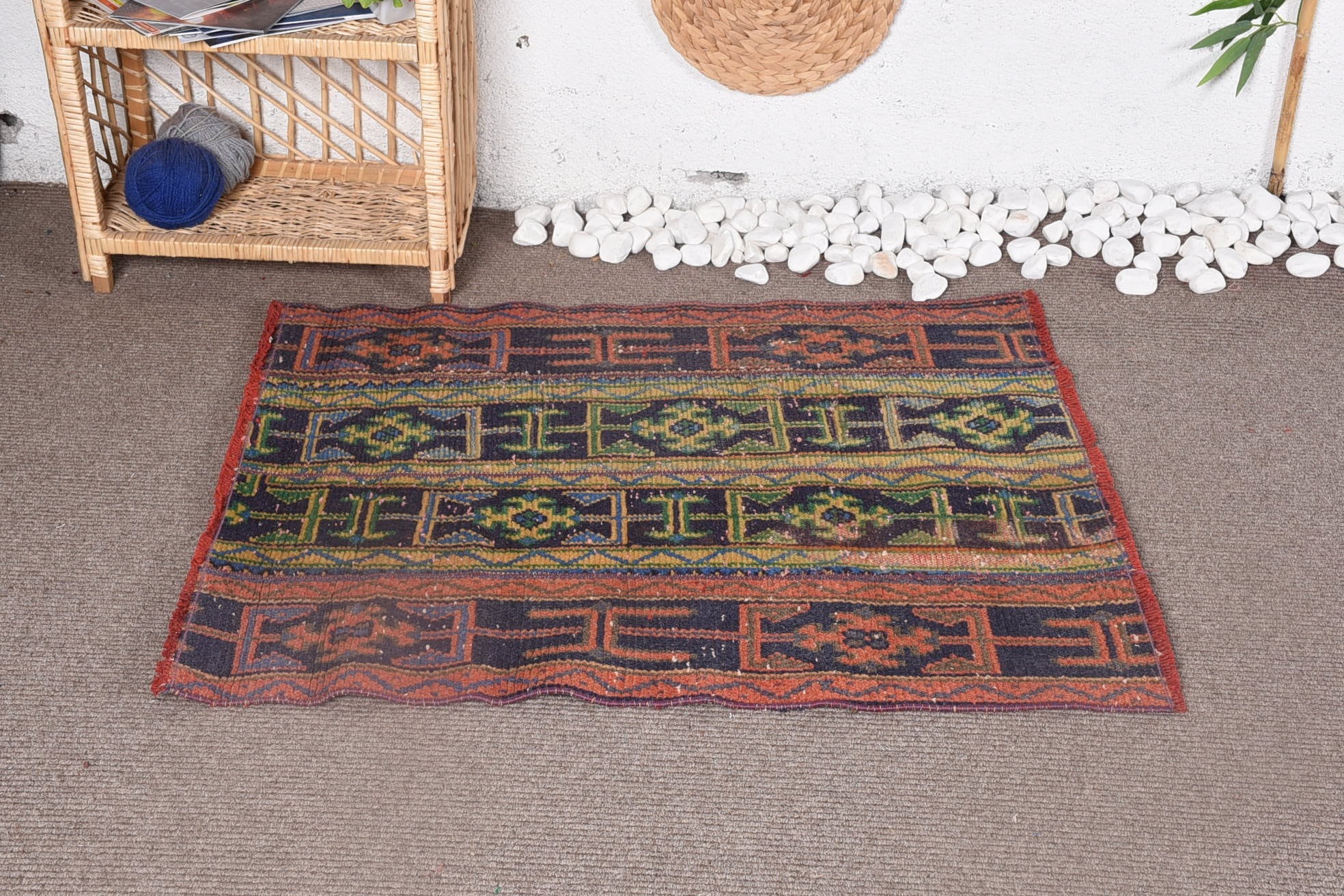 Yer Halısı, Çocuk Odası Halıları, Mutfak Halısı, Vintage Oushak Halısı, Çocuk Halıları, Vintage Halılar, Anadolu Halıları, Türk Halıları, 3x3,4 ft Küçük Halı